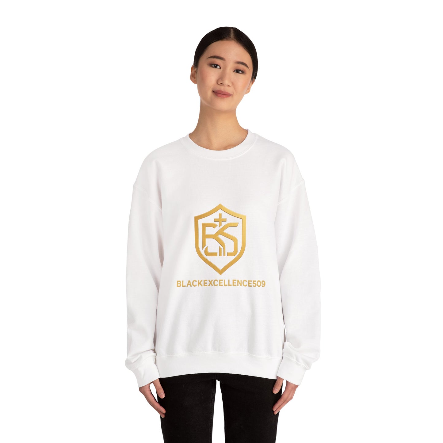Black Excellence Crewneck Sweatshirt - Unisex Heavy Blend™ for Comfort and Style