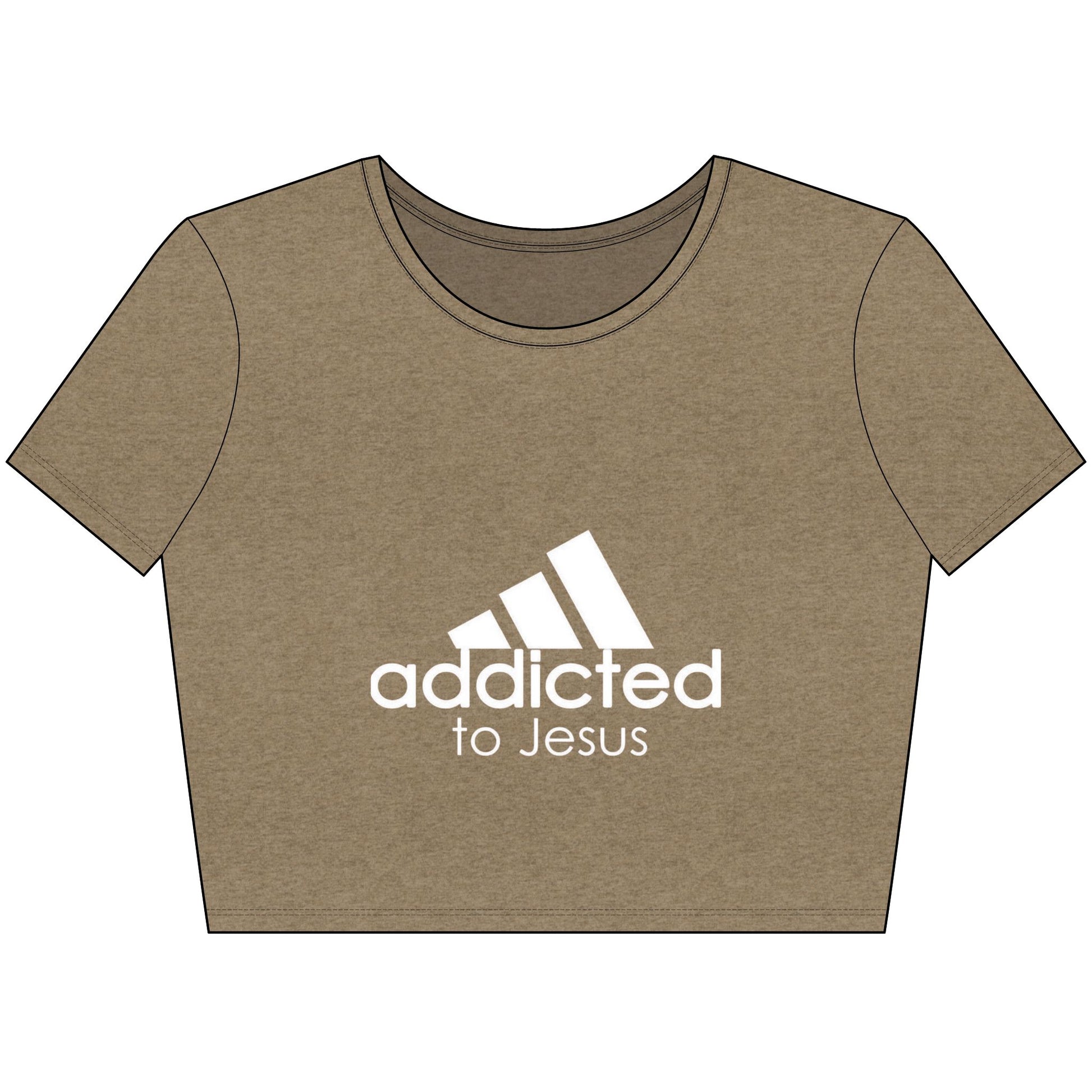 Addicted to Jesus Crop Tee, Faith-Inspired Shirt, Religious Apparel, Christian Gift, Casual Crop Top, Spiritual Fashion