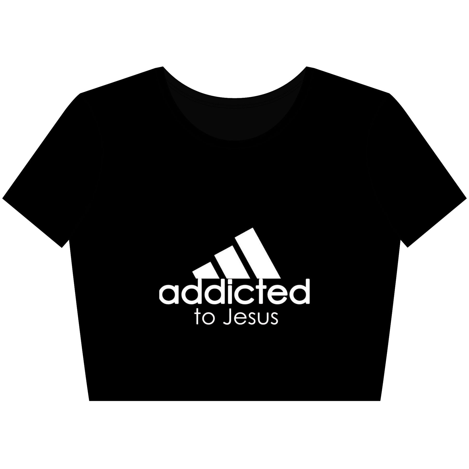 Addicted to Jesus Crop Tee, Faith-Inspired Shirt, Religious Apparel, Christian Gift, Casual Crop Top, Spiritual Fashion