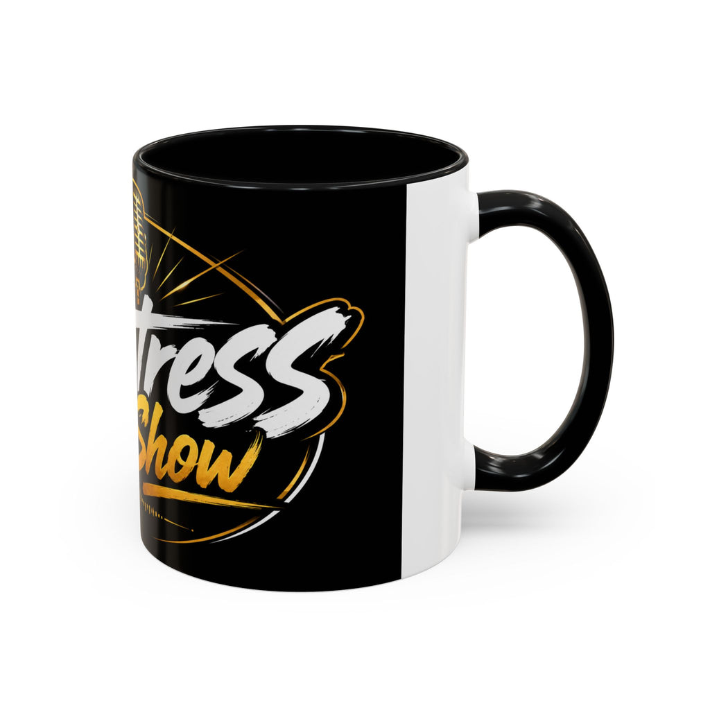 Accent Coffee Mug — '2-Stream Show' Black & Gold Podcast Logo Coffee Mug (11/15 oz)