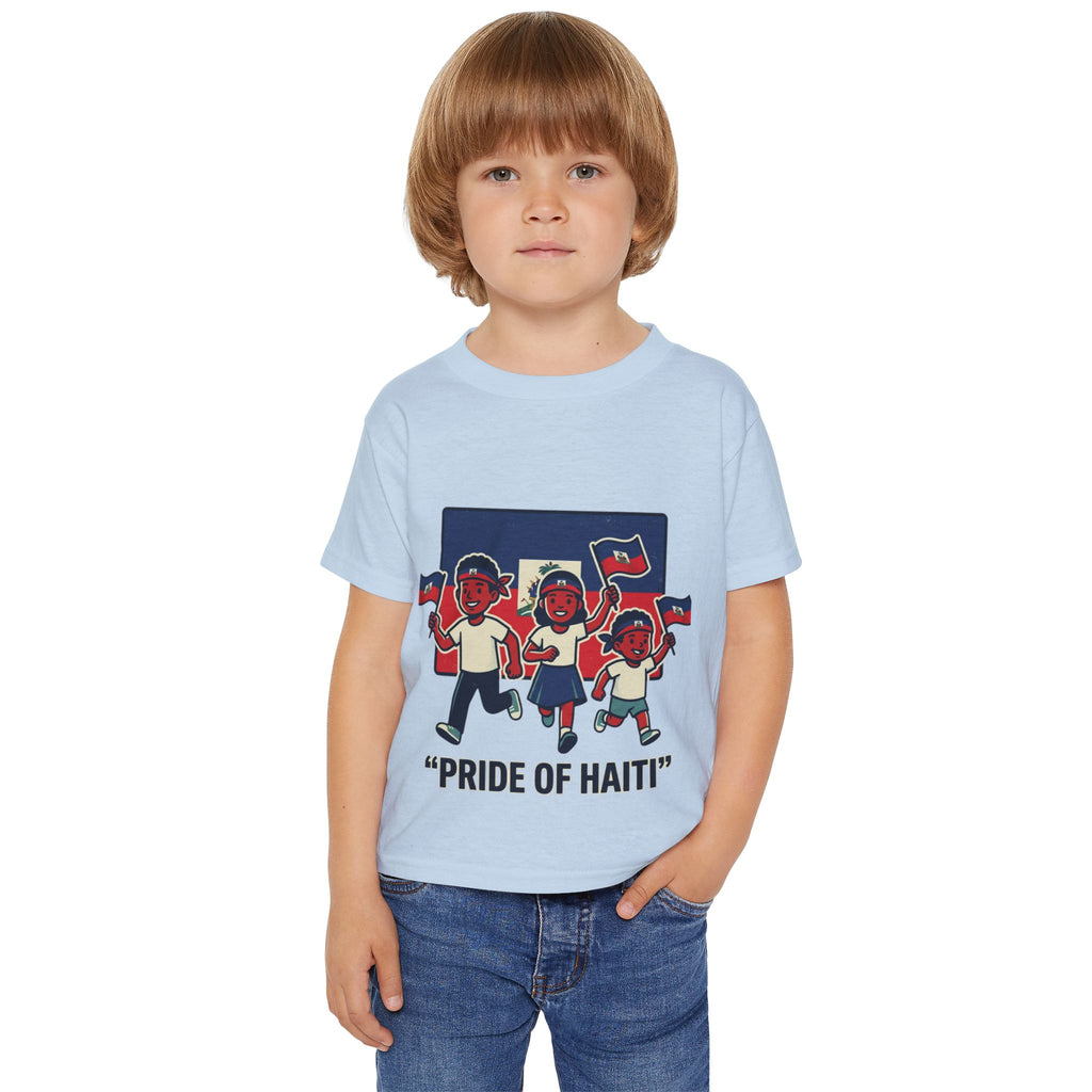 Toddler T-Shirt — “Pride of Haiti” Kids Graphic Tee (Patriotic Haiti Flag Design)