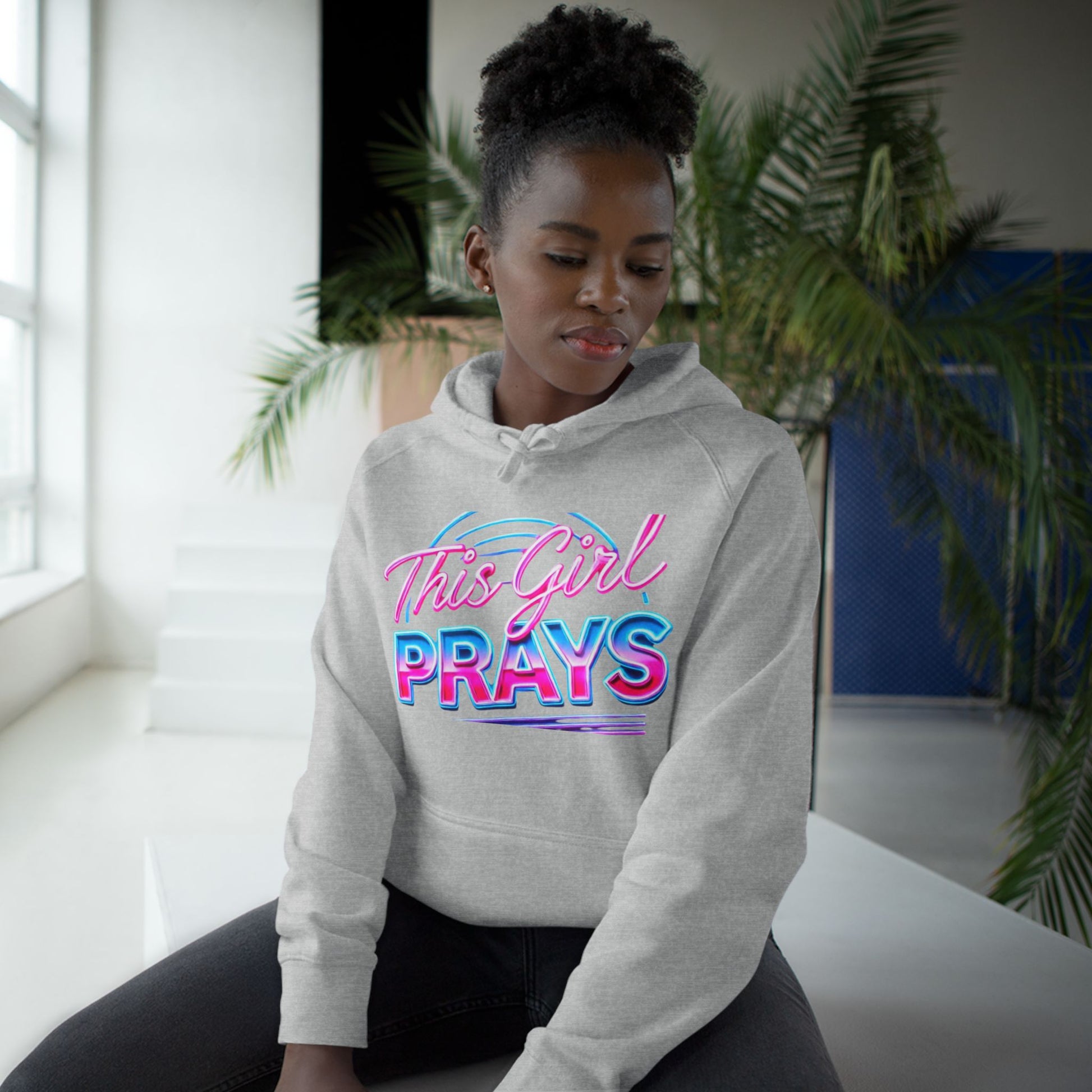 This Girl Prays Hoodie — Women's Faith Graphic Hoodie