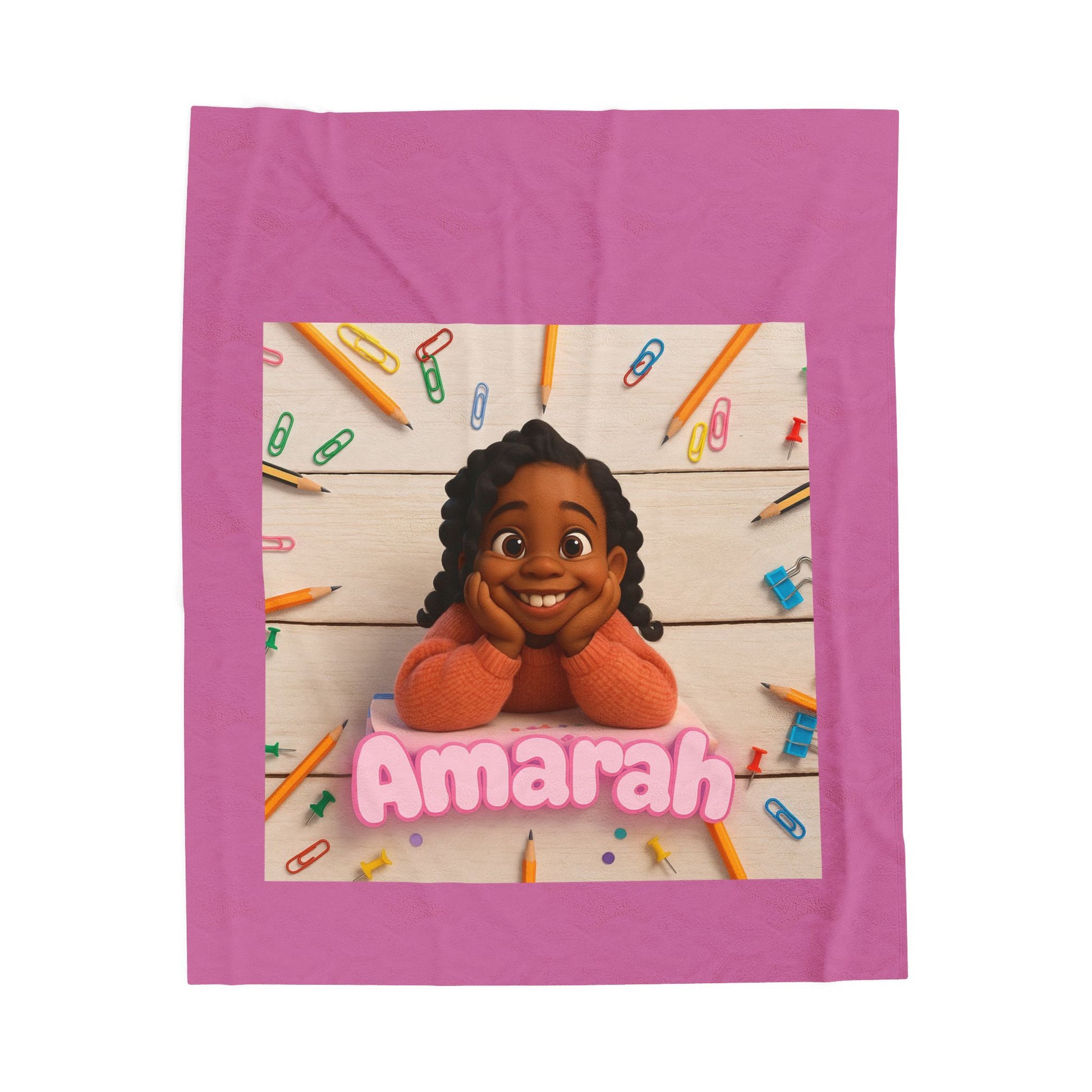 Personalized Velveteen Plush Blanket for Kids, Cozy Custom Blanket, Great Gift for Birthdays, Indoor Snuggles, Baby Shower