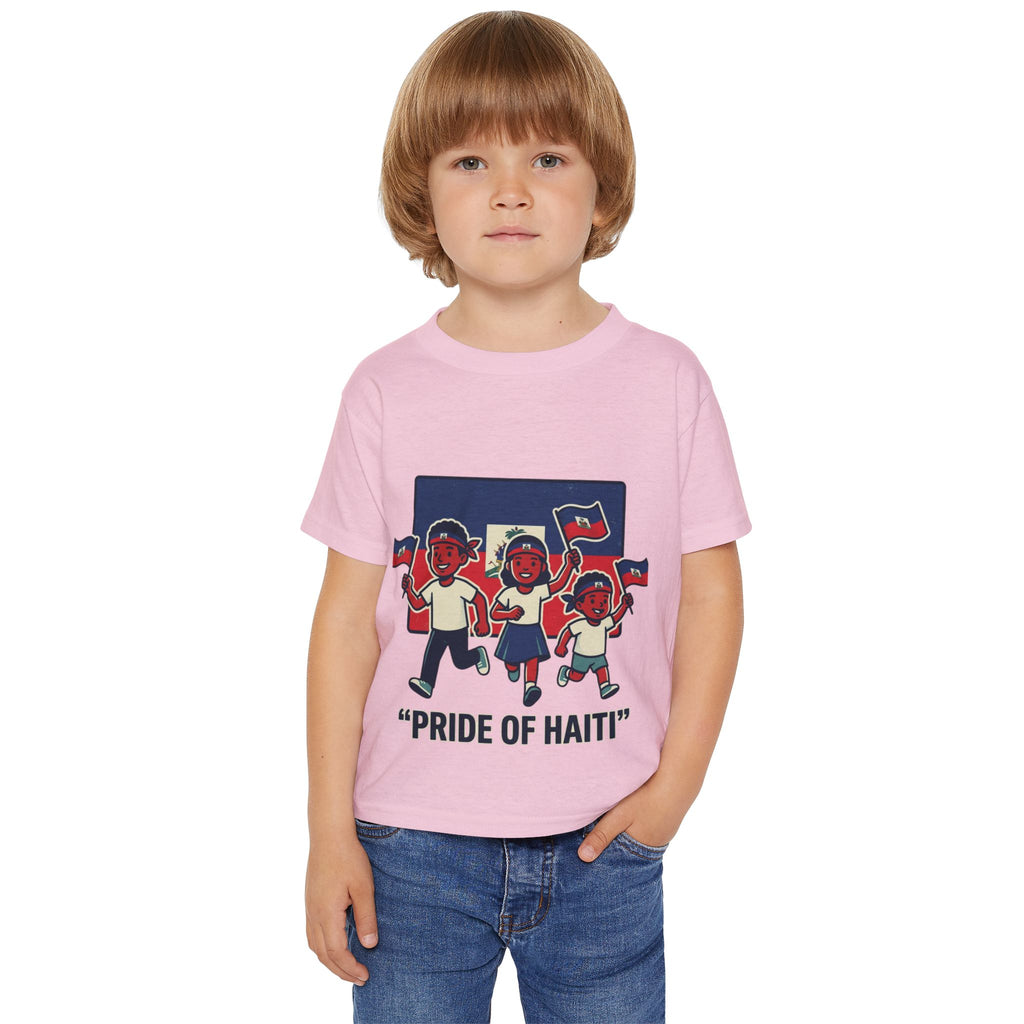 Toddler T-Shirt — “Pride of Haiti” Kids Graphic Tee (Patriotic Haiti Flag Design)