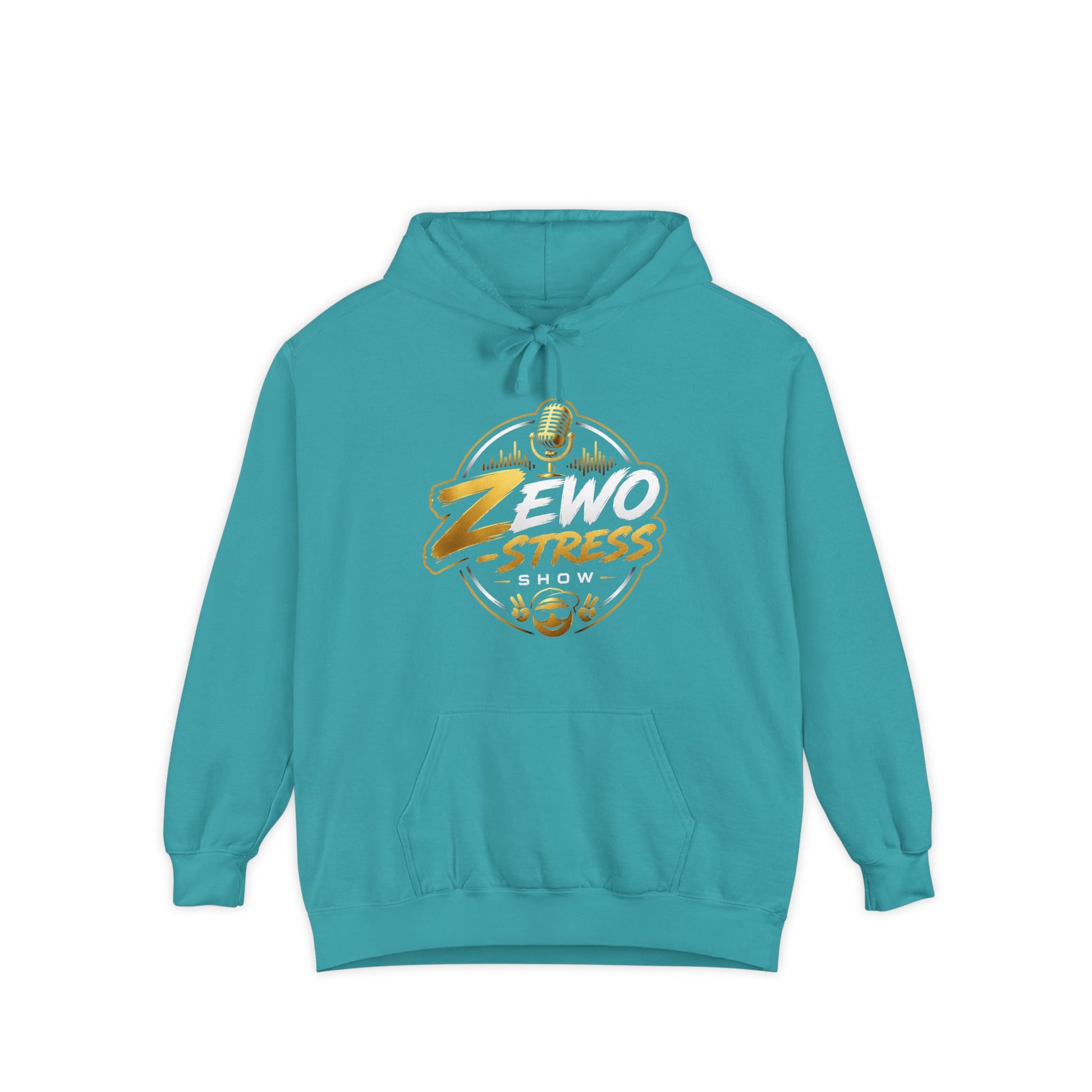 Z-Stress Hoodie — Relaxed Graphic Pullover with Gold Zen Design