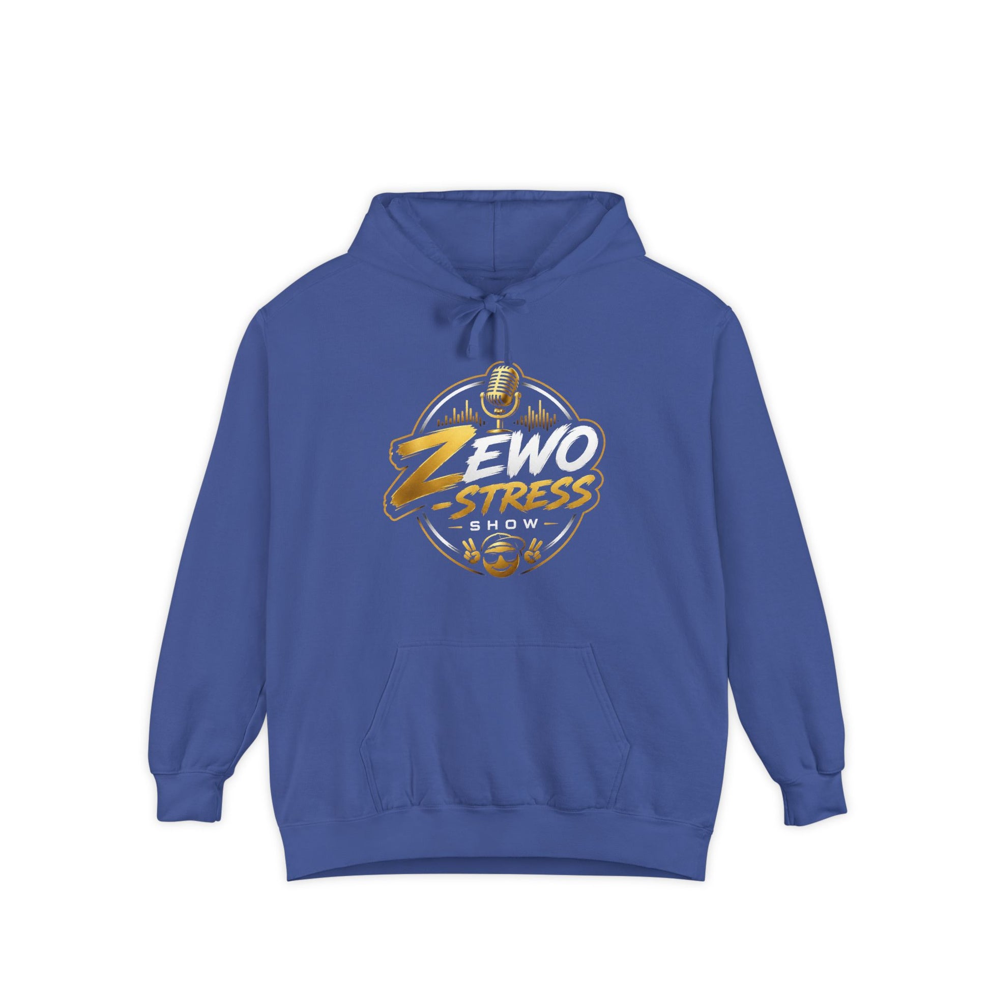 Z-Stress Hoodie — Relaxed Graphic Pullover with Gold Zen Design