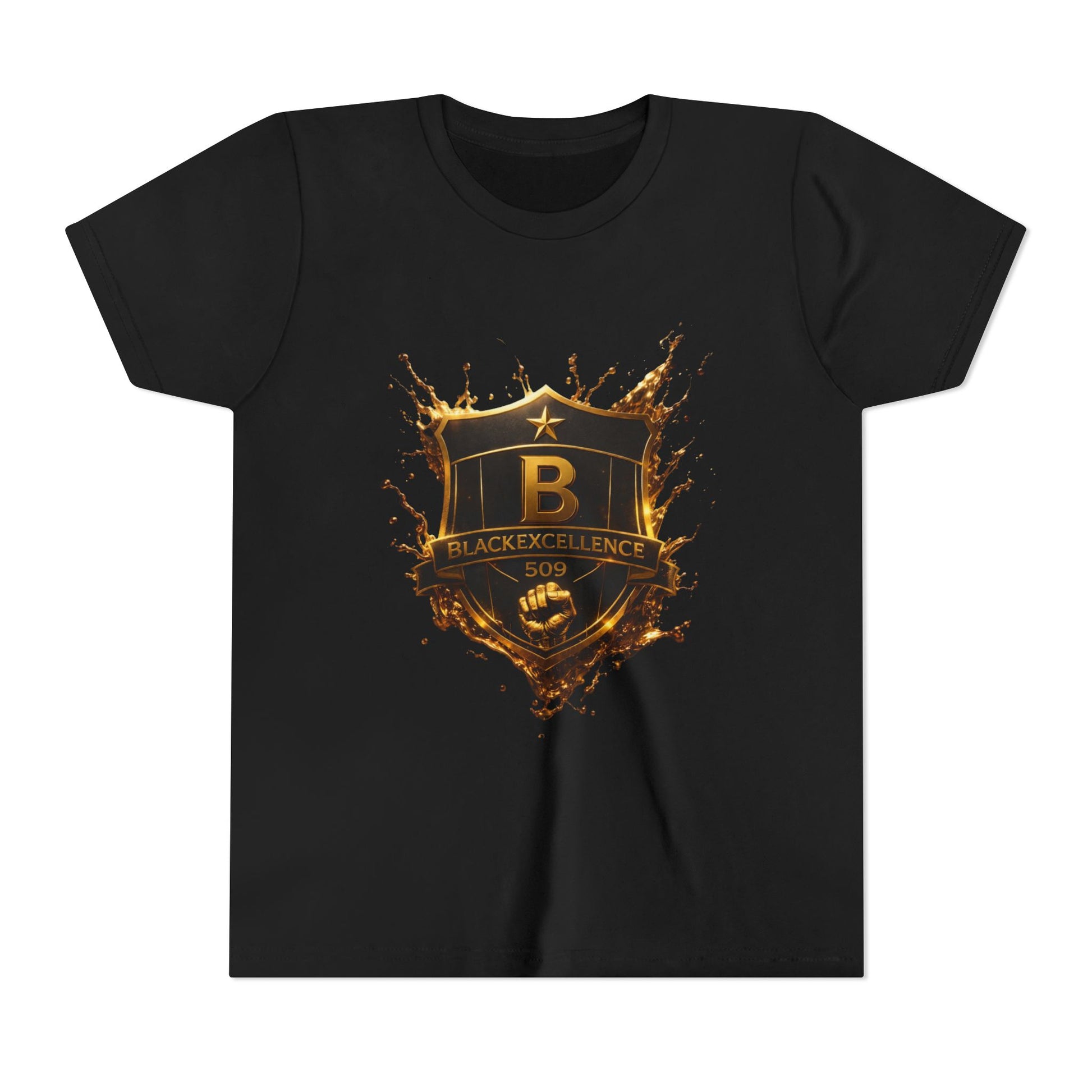 Youth Tee - Blackeyz Defense Gold Shield Graphic