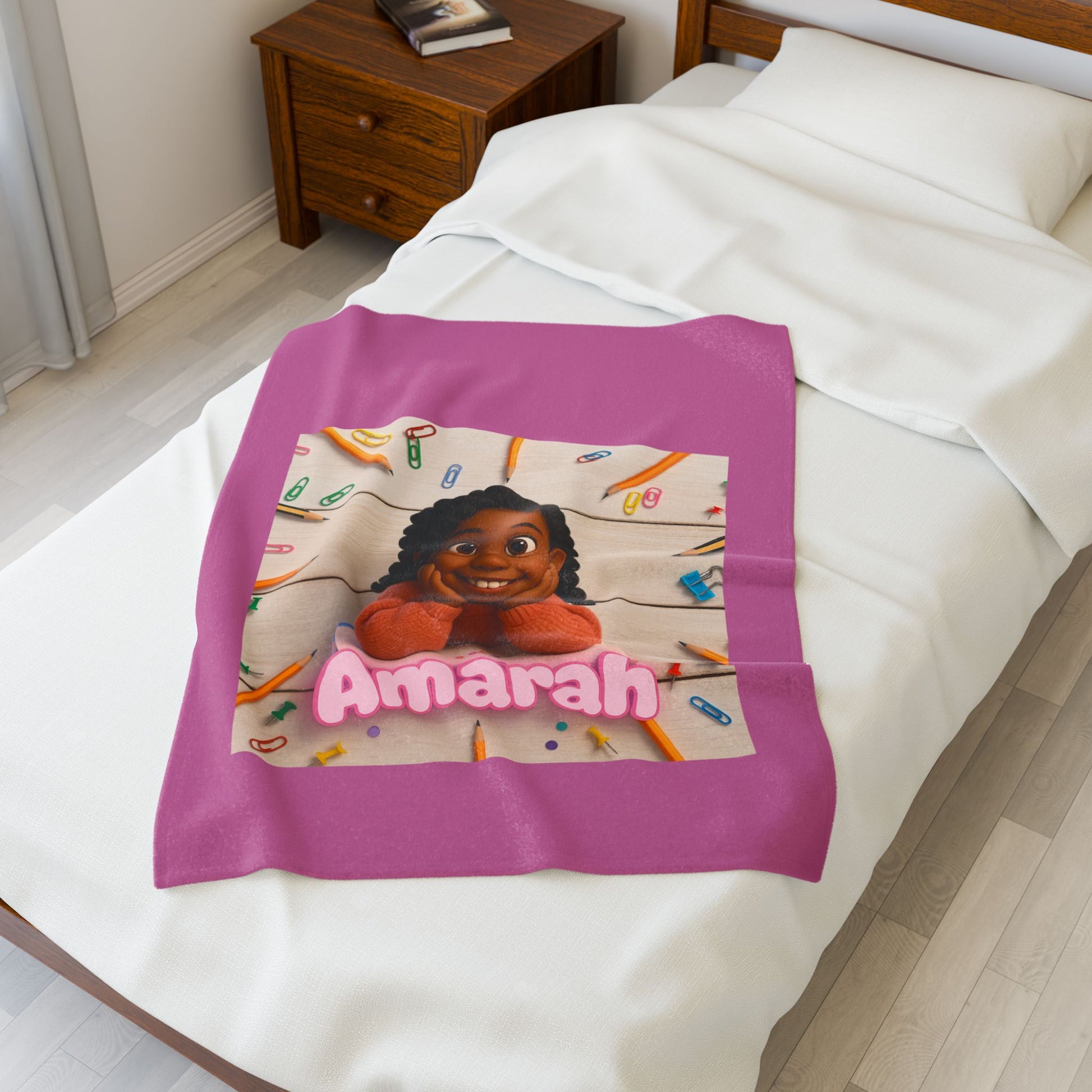 Personalized Velveteen Plush Blanket for Kids, Cozy Custom Blanket, Great Gift for Birthdays, Indoor Snuggles, Baby Shower