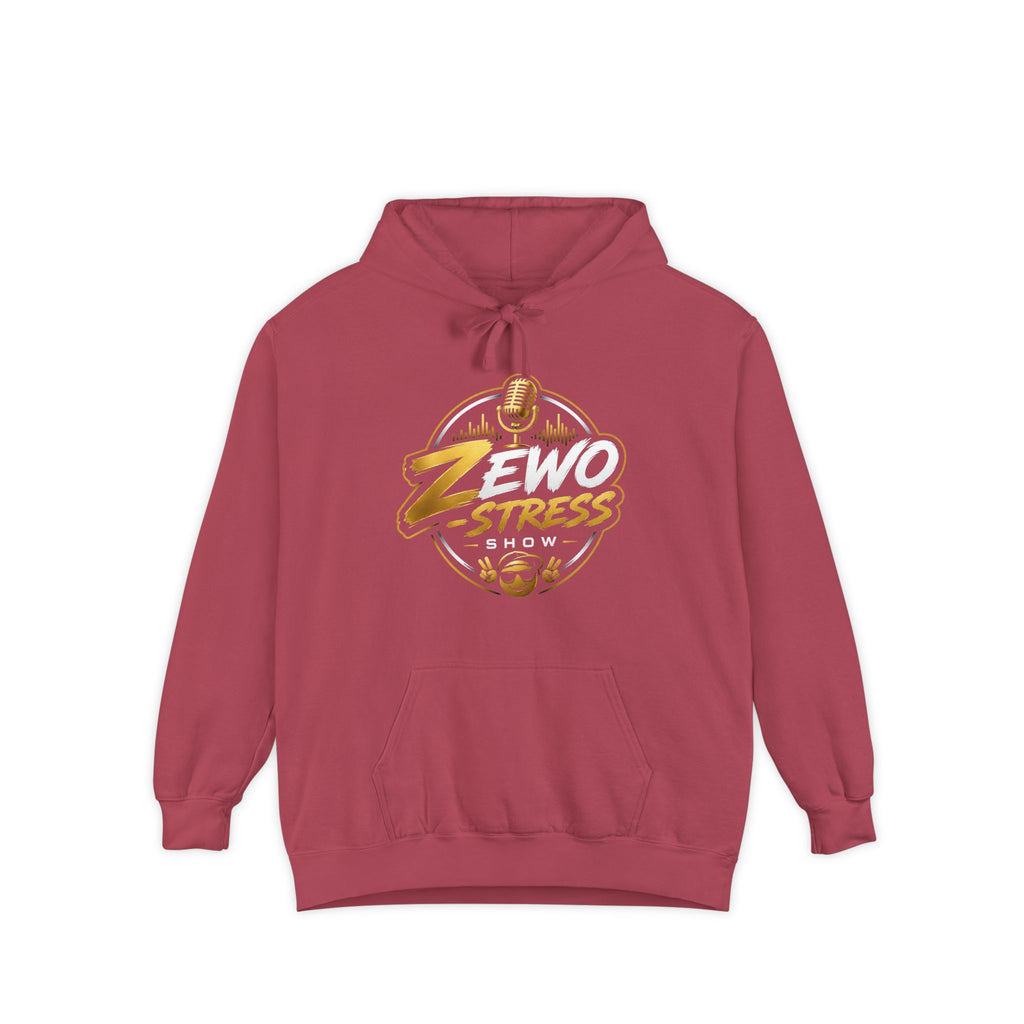 Z-Stress Hoodie — Relaxed Graphic Pullover with Gold Zen Design