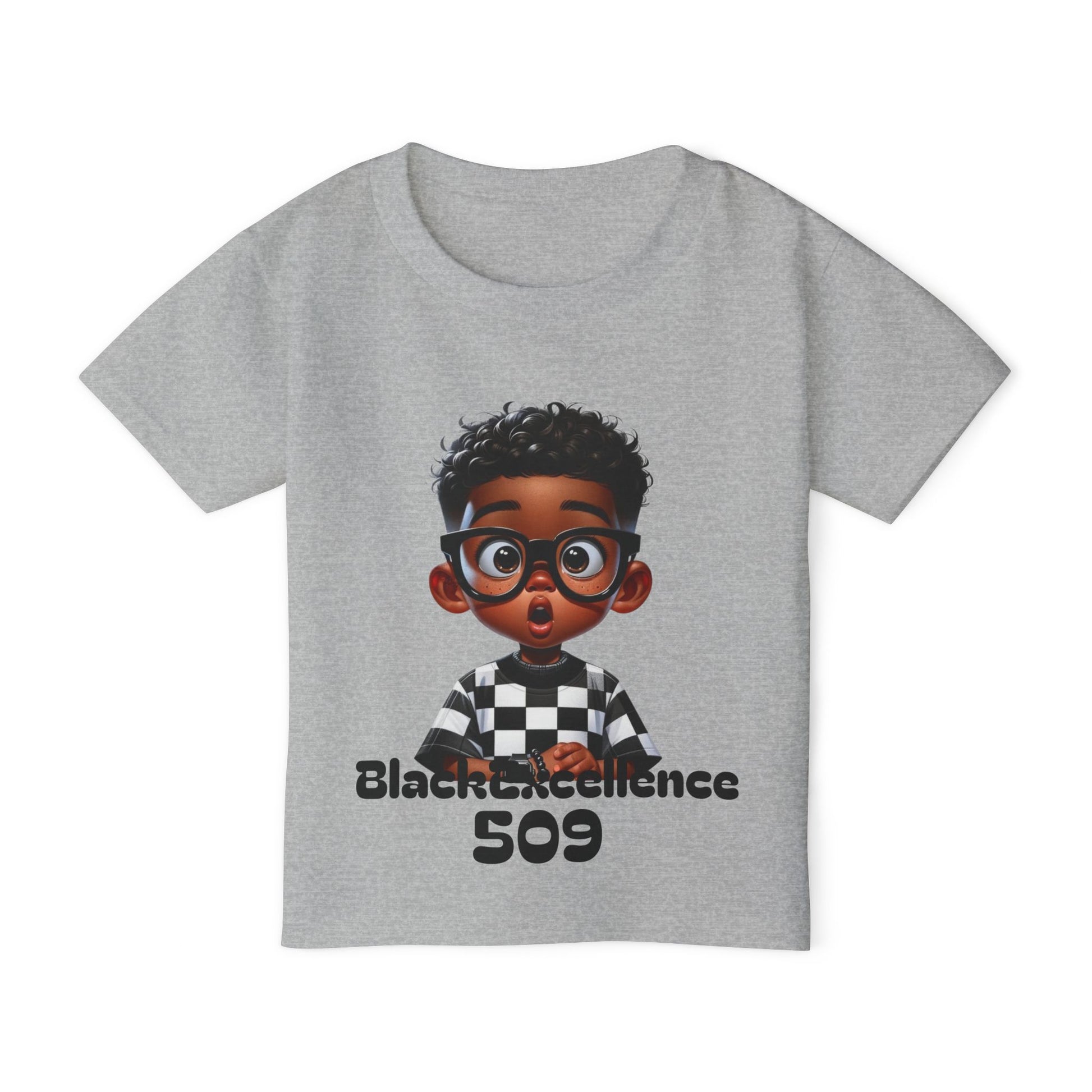 Toddler T-Shirt — 'Black Excellence 509' Cute Cartoon Boy Graphic