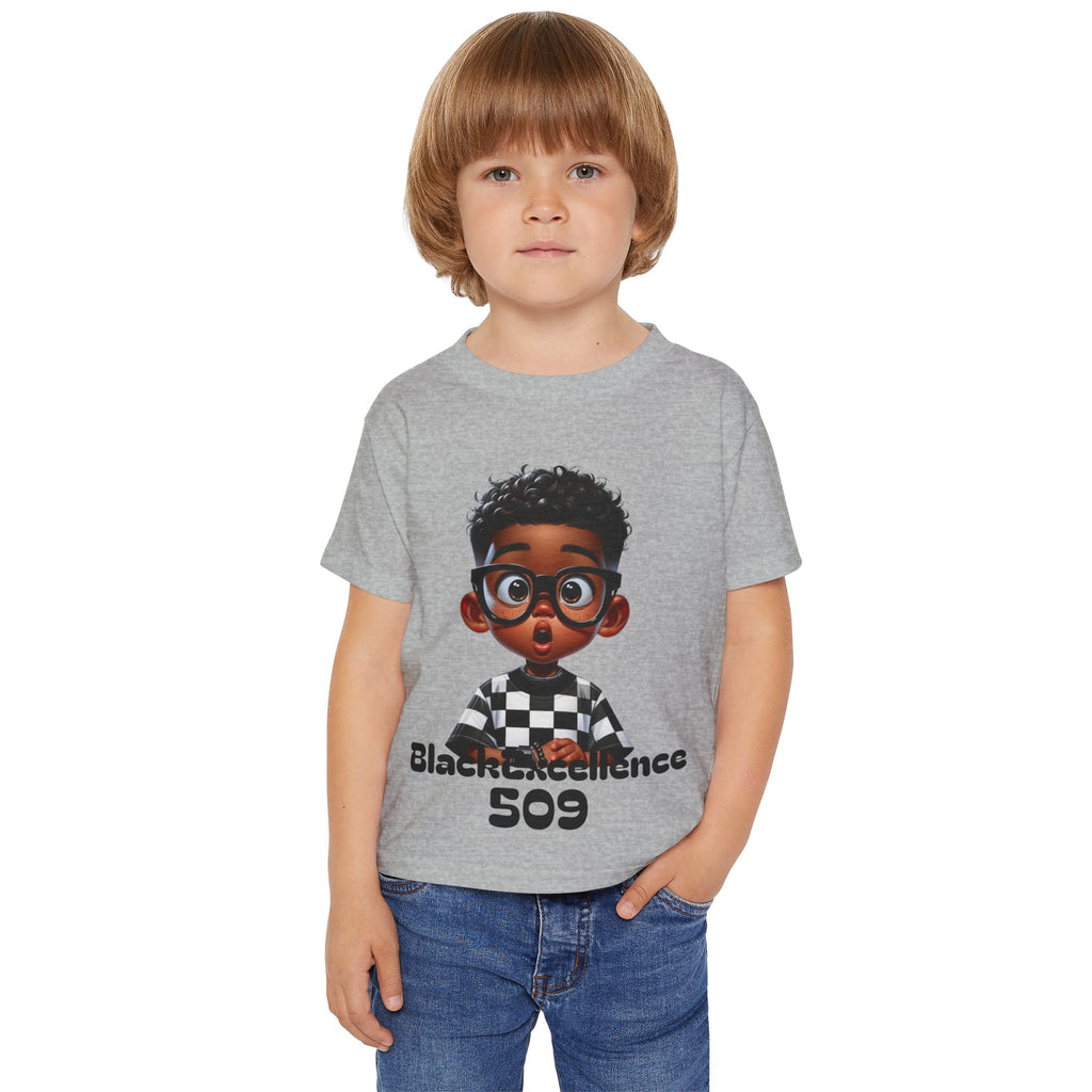 Toddler T-Shirt — 'Black Excellence 509' Cute Cartoon Boy Graphic