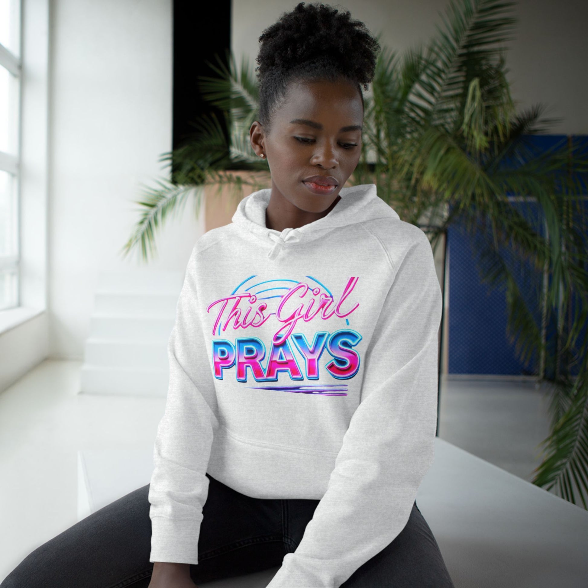 This Girl Prays Hoodie — Women's Faith Graphic Hoodie