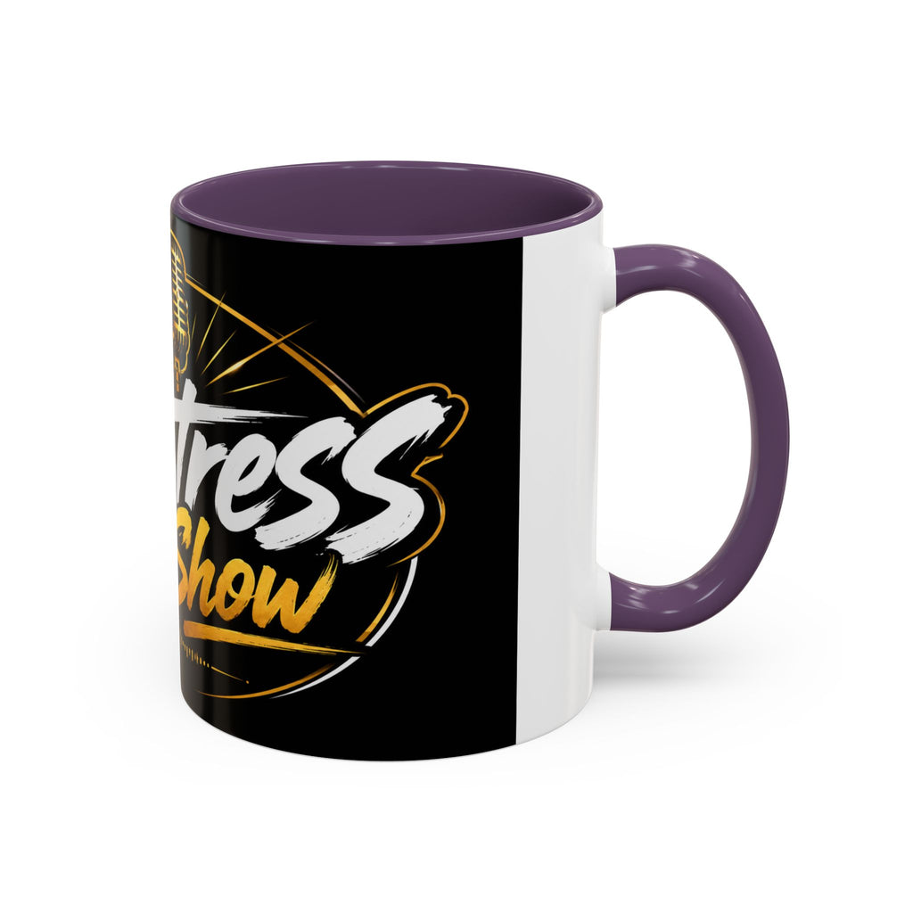 Accent Coffee Mug — '2-Stream Show' Black & Gold Podcast Logo Coffee Mug (11/15 oz)