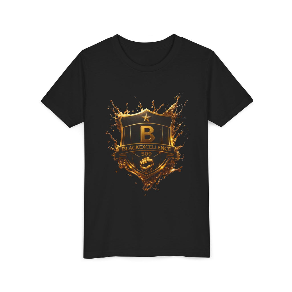 Youth Tee - Blackeyz Defense Gold Shield Graphic