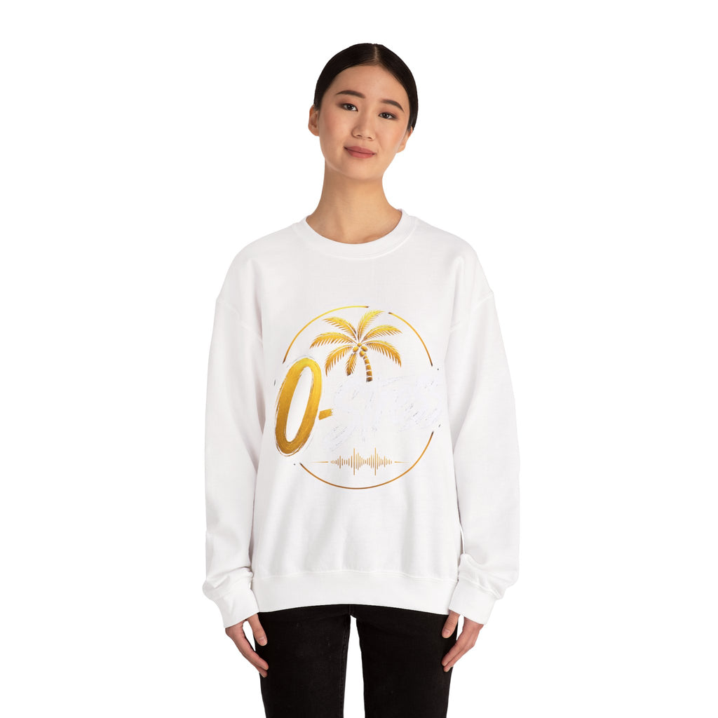 Palm Sunset Crewneck Sweatshirt — Gold Palm Circle Graphic