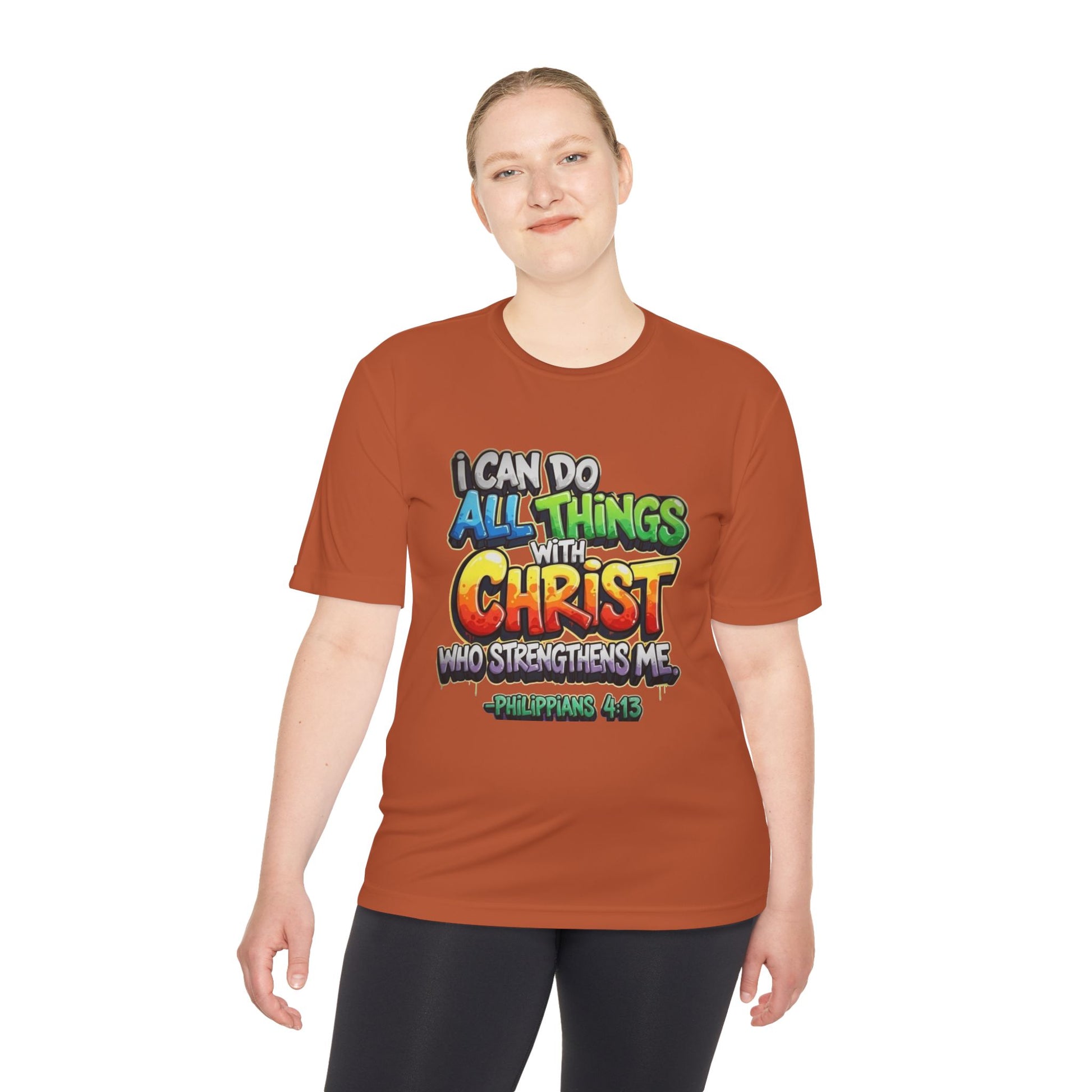 Christian Graphic Tee — "I Can Do All Things With Christ" Philippians 4:13 Moisture-Wicking Shirt