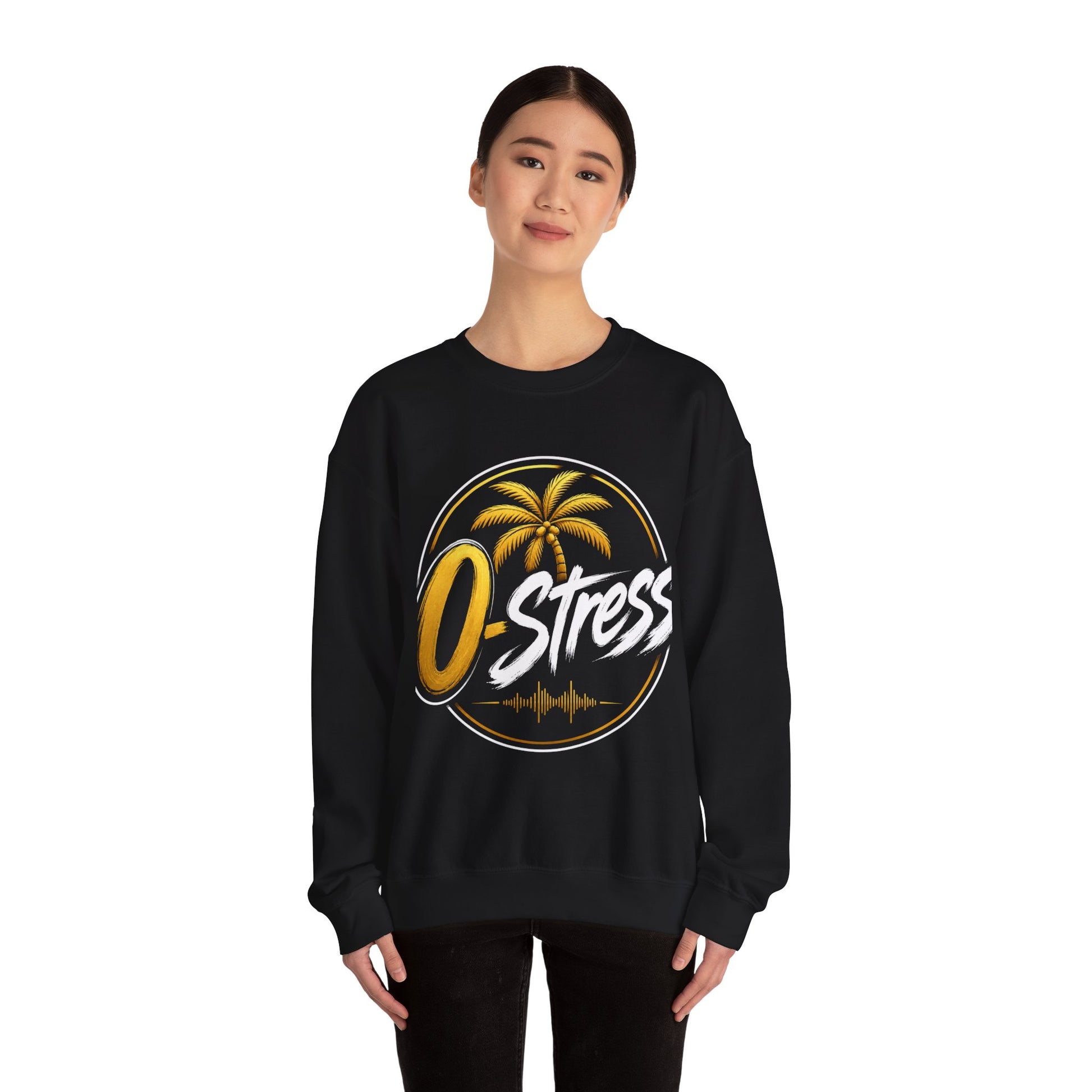 Palm Sunset Crewneck Sweatshirt — Gold Palm Circle Graphic