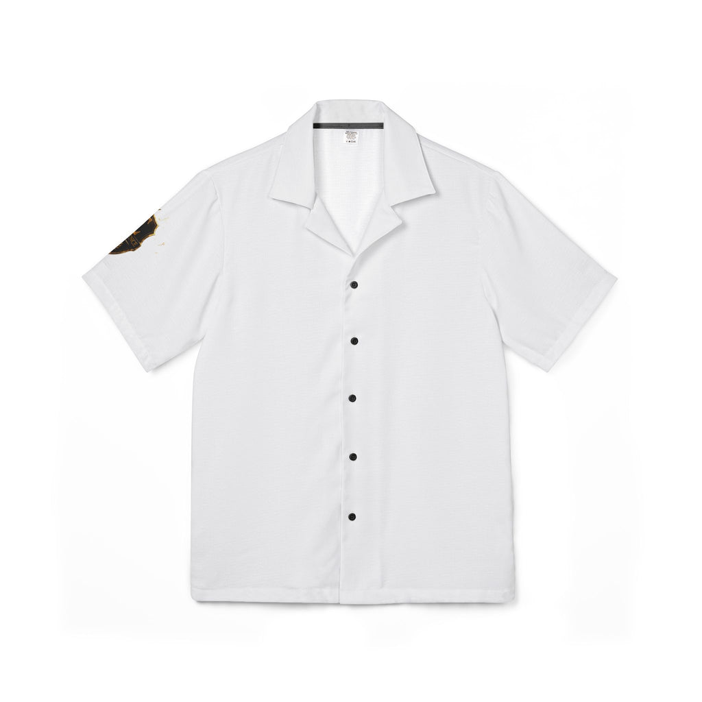 Hawaiian Camp Shirt — Minimal White AOP Short-Sleeve