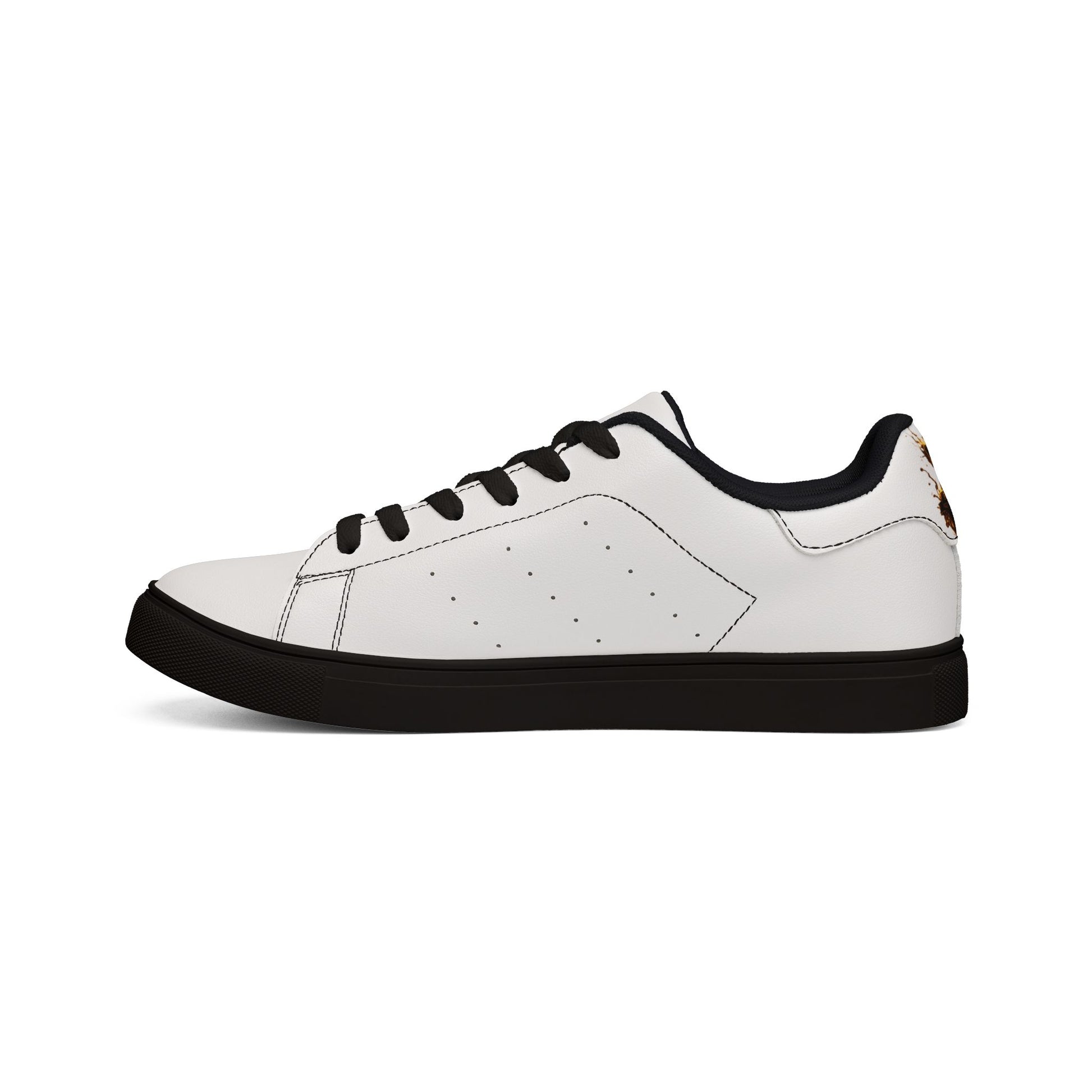 Women's Low-Top Leather Sneakers — "Black Excellence 500" Retro Logo