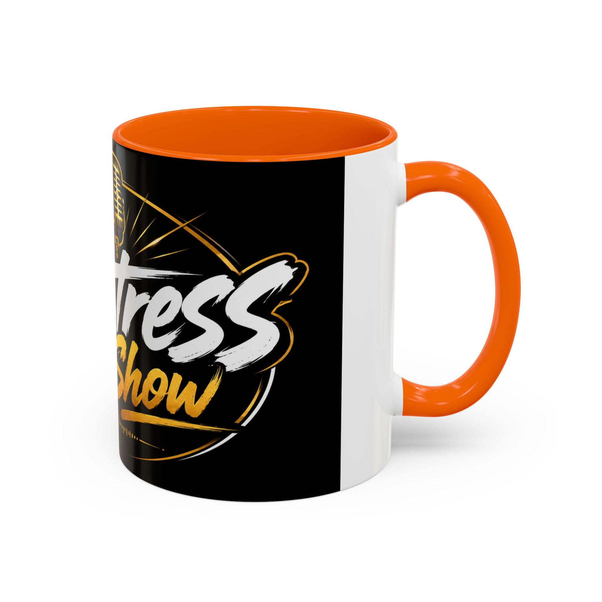 Accent Coffee Mug — '2-Stream Show' Black & Gold Podcast Logo Coffee Mug (11/15 oz)