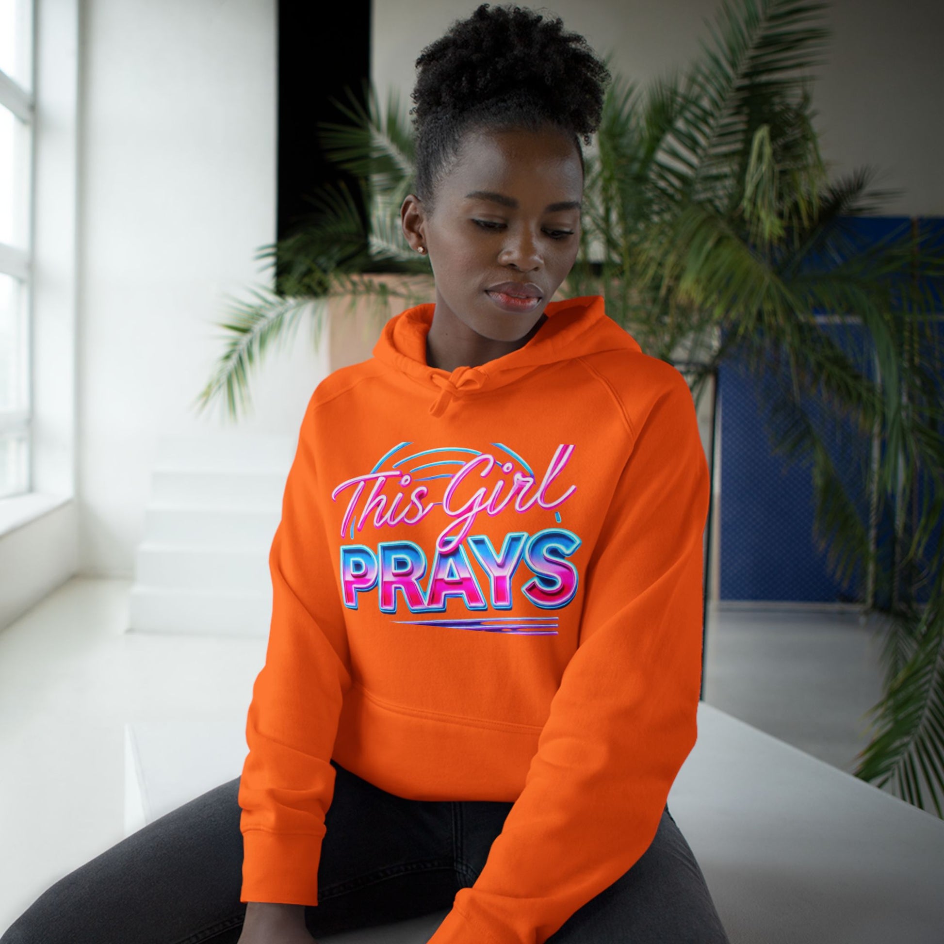This Girl Prays Hoodie — Women's Faith Graphic Hoodie