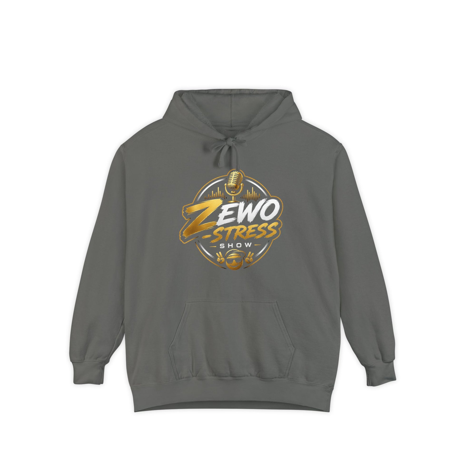 Z-Stress Hoodie — Relaxed Graphic Pullover with Gold Zen Design