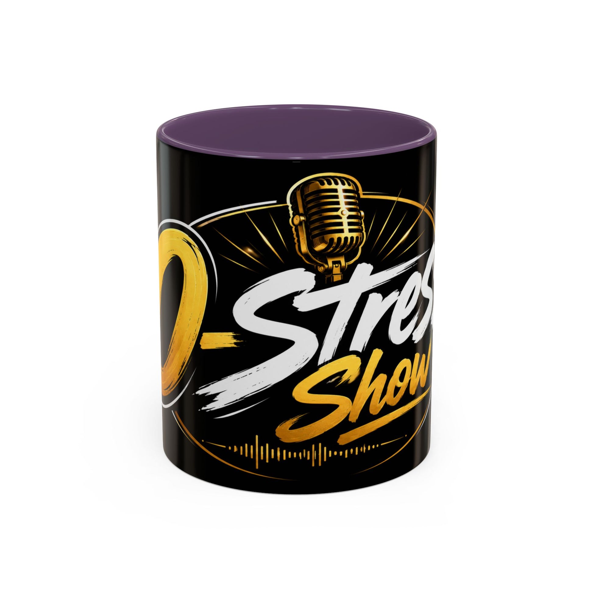 Accent Coffee Mug — '2-Stream Show' Black & Gold Podcast Logo Coffee Mug (11/15 oz)
