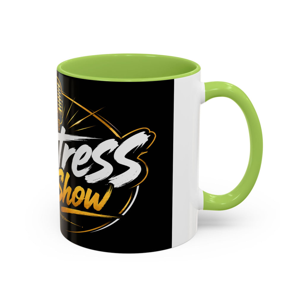 Accent Coffee Mug — '2-Stream Show' Black & Gold Podcast Logo Coffee Mug (11/15 oz)