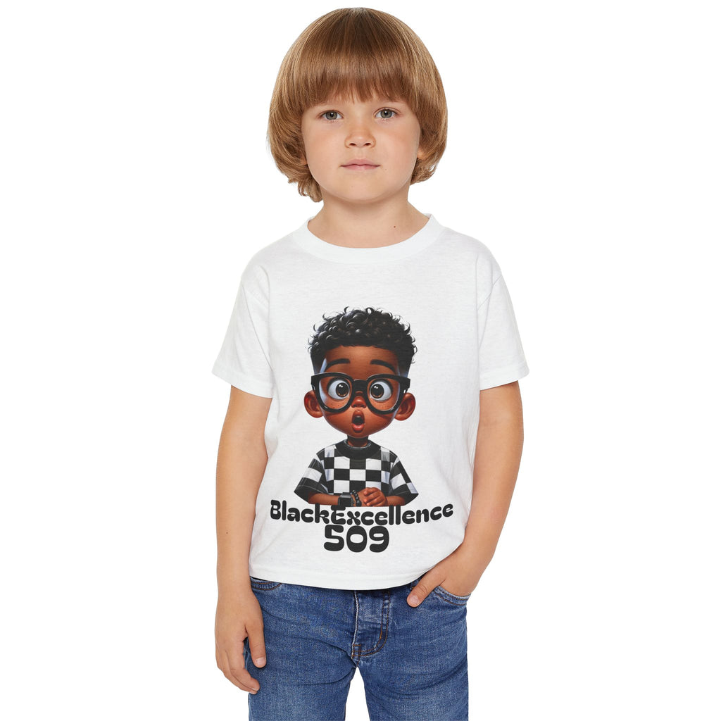 Toddler T-Shirt — 'Black Excellence 509' Cute Cartoon Boy Graphic