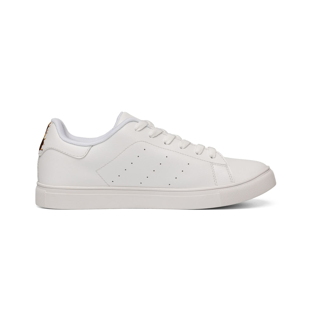 Women's Low-Top Leather Sneakers — "Black Excellence 500" Retro Logo
