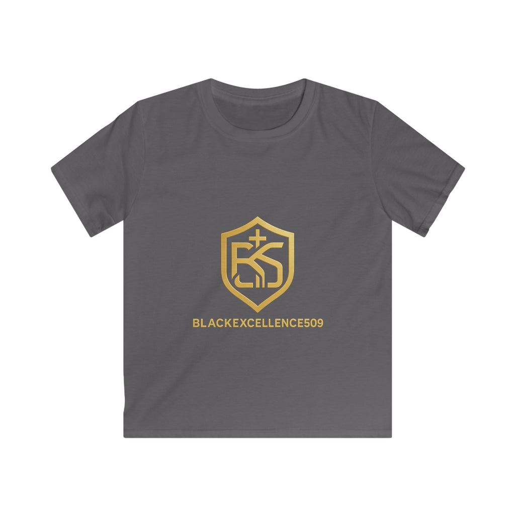 Kids Tee — Gold BlackExcellence509 Shield Logo
