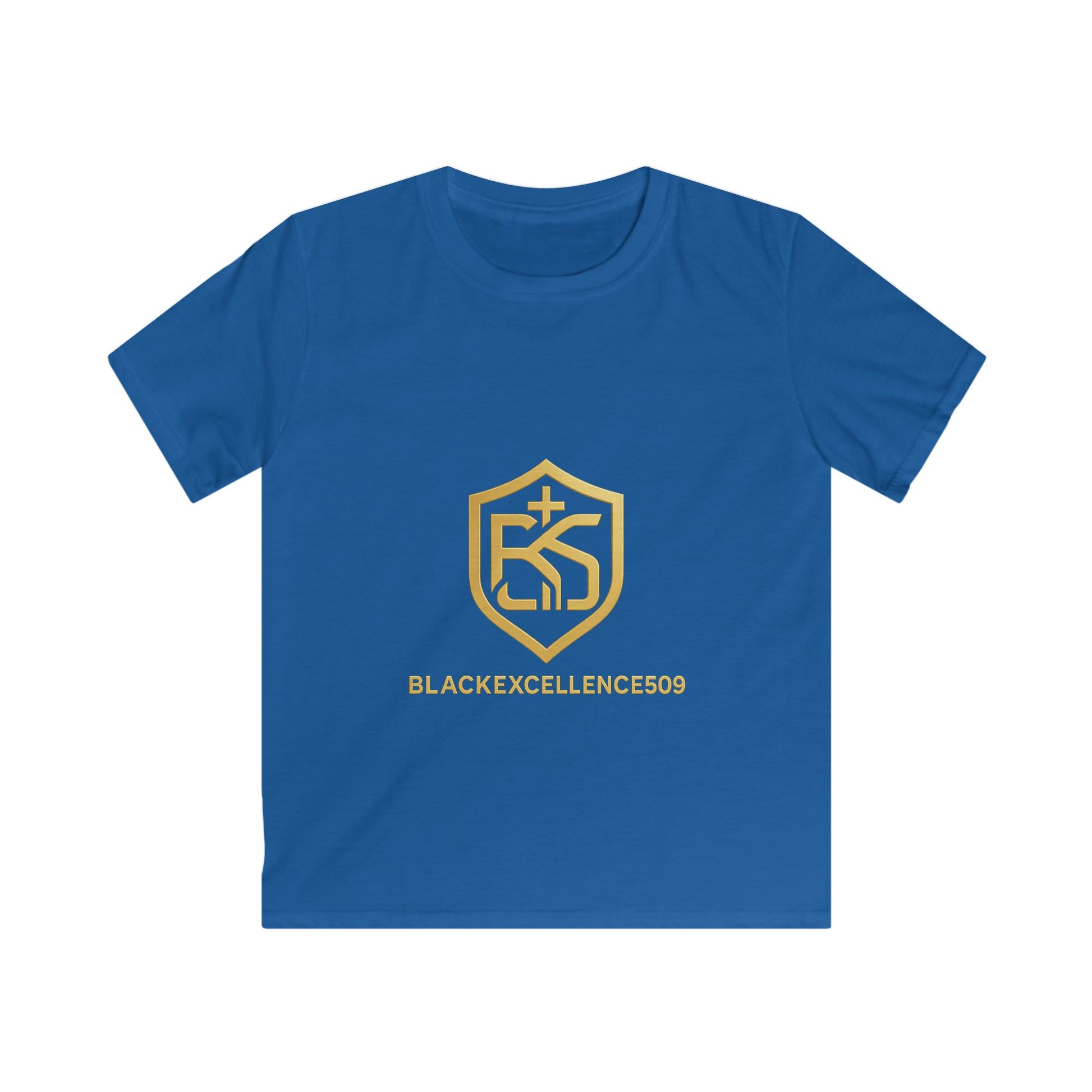 Kids Tee — Gold BlackExcellence509 Shield Logo
