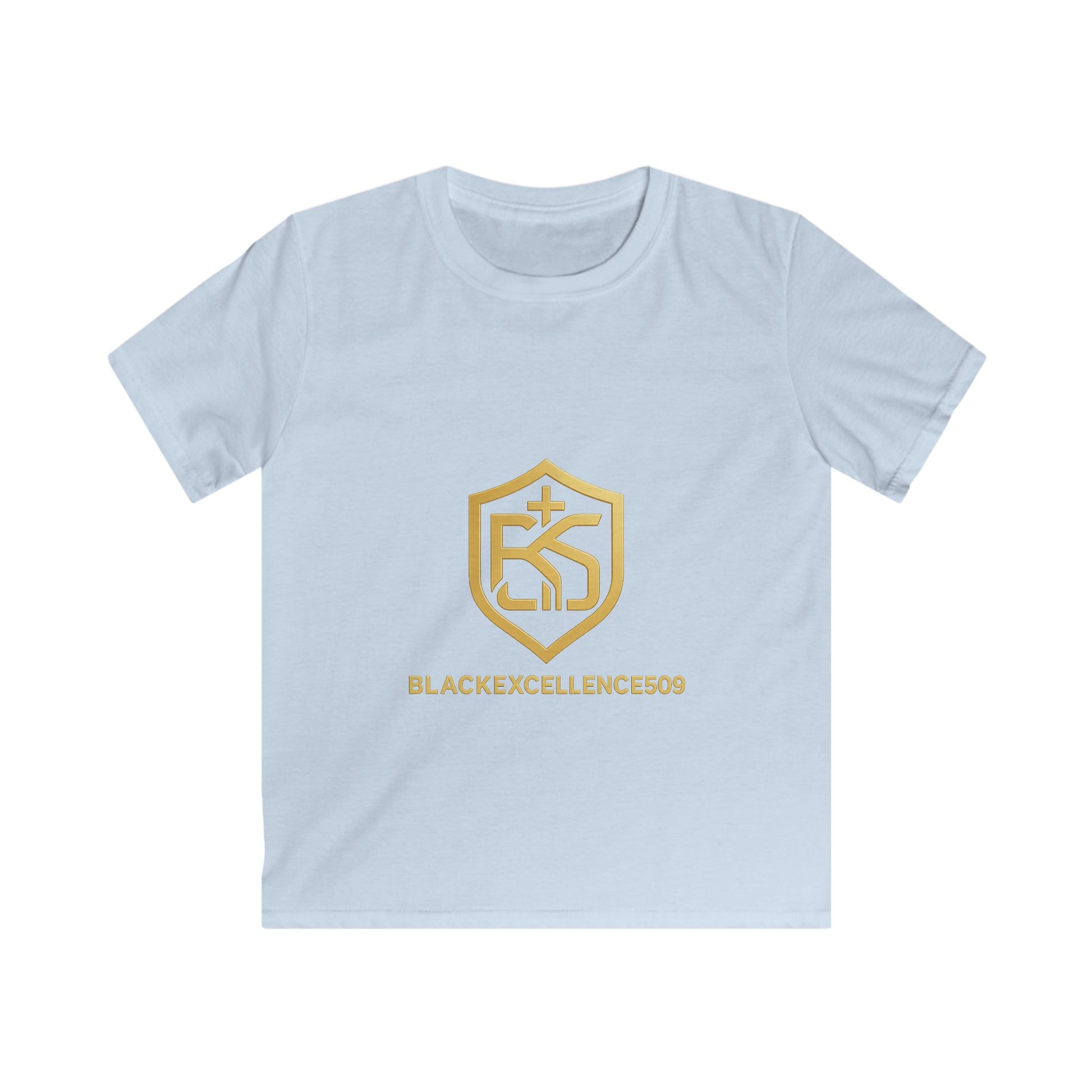 Kids Tee — Gold BlackExcellence509 Shield Logo
