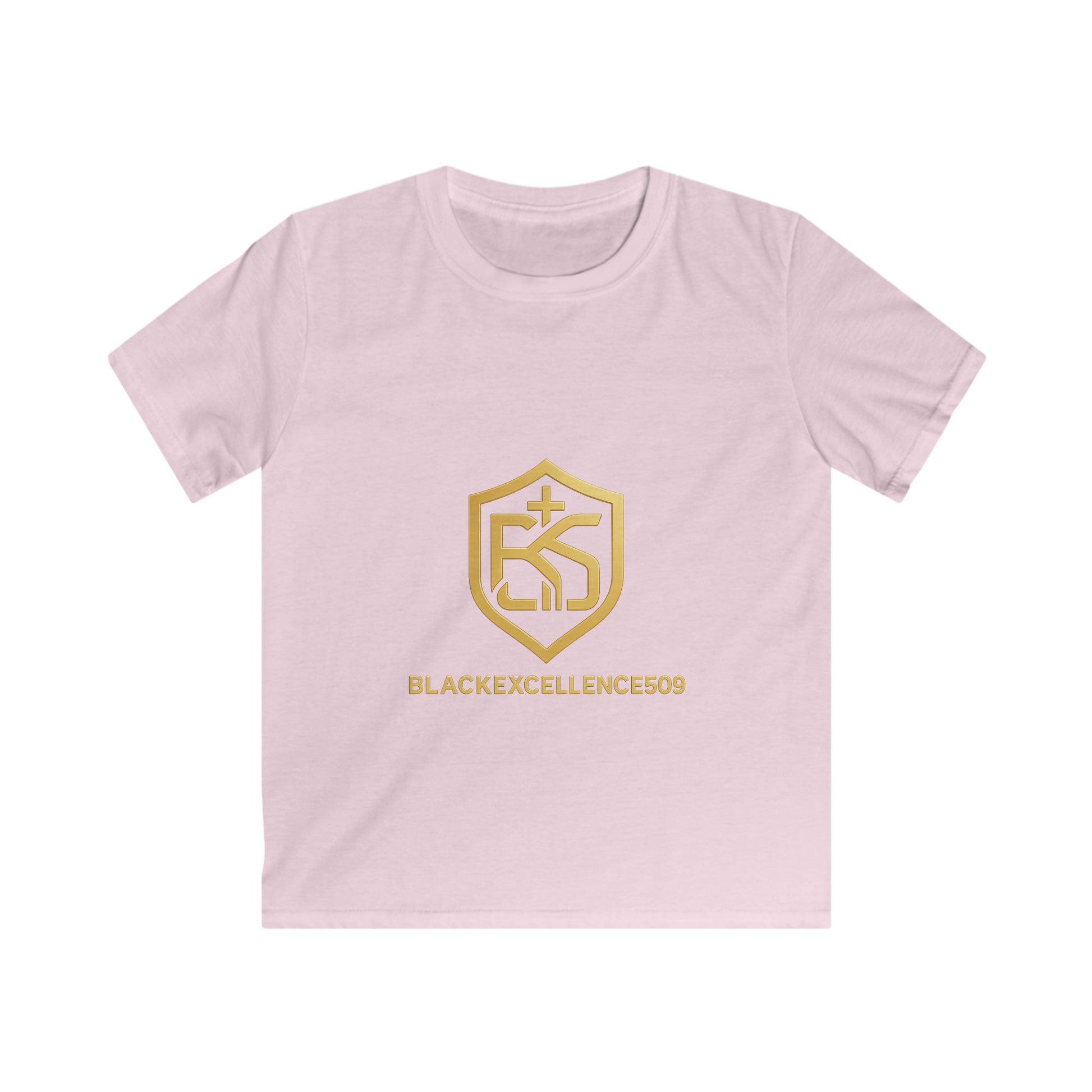 Kids Tee — Gold BlackExcellence509 Shield Logo
