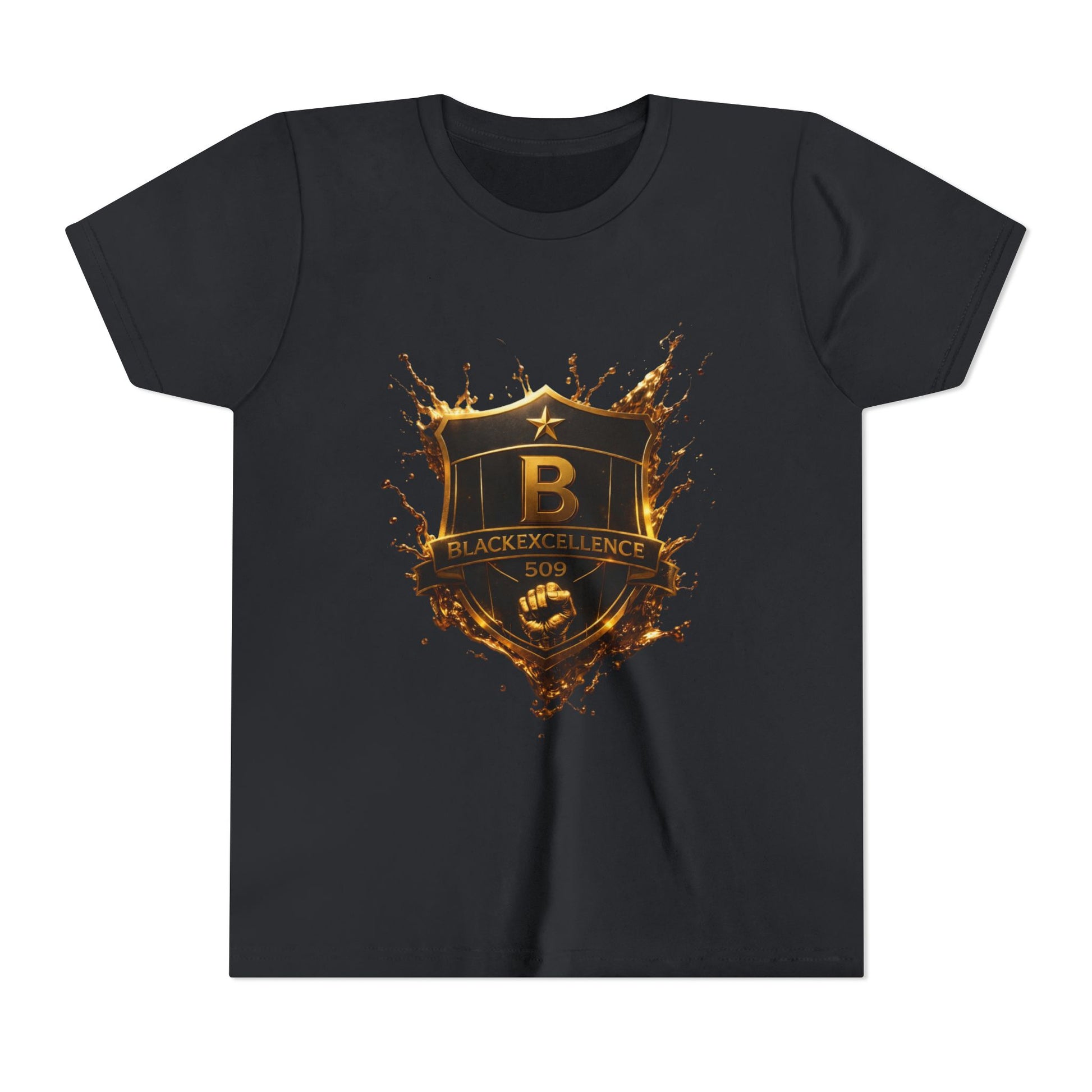 Youth Tee - Blackeyz Defense Gold Shield Graphic