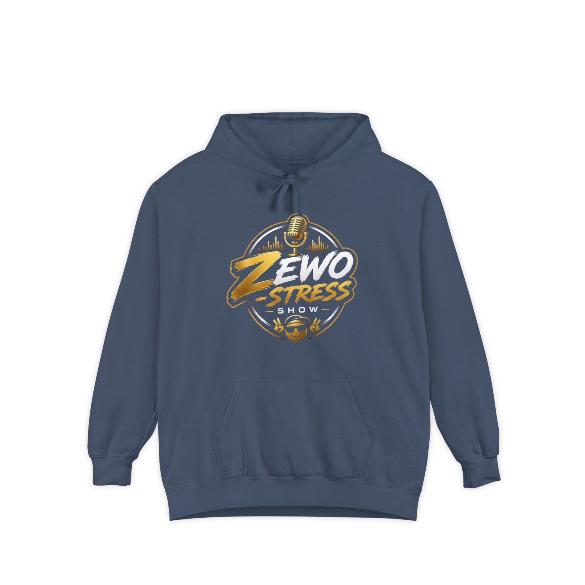 Z-Stress Hoodie — Relaxed Graphic Pullover with Gold Zen Design