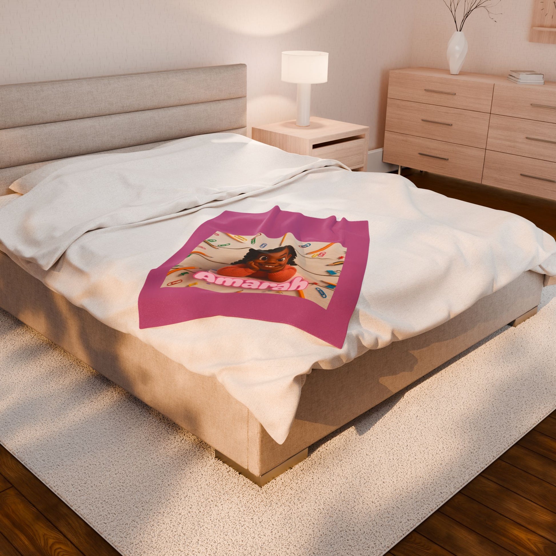 Personalized Velveteen Plush Blanket for Kids, Cozy Custom Blanket, Great Gift for Birthdays, Indoor Snuggles, Baby Shower