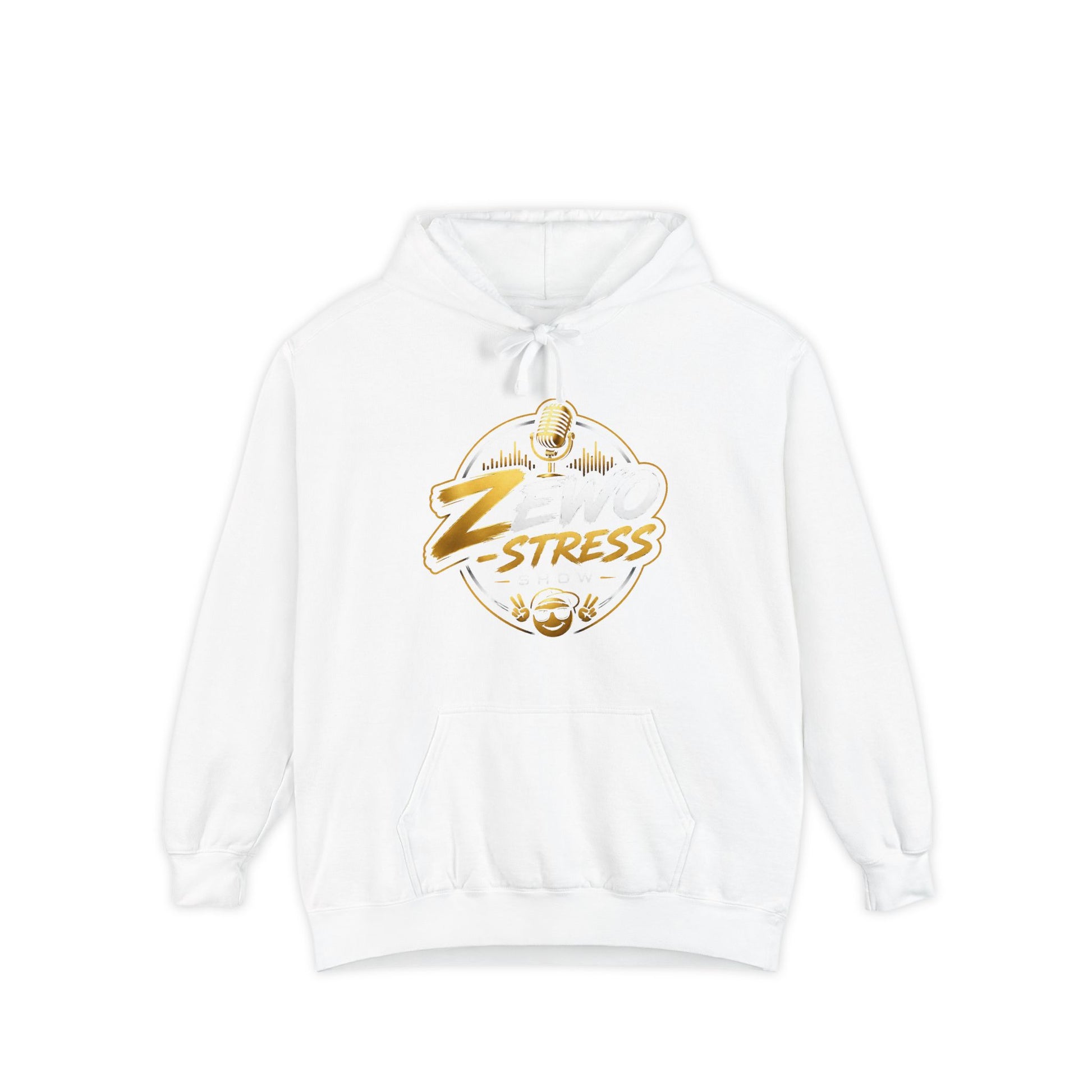 Z-Stress Hoodie — Relaxed Graphic Pullover with Gold Zen Design