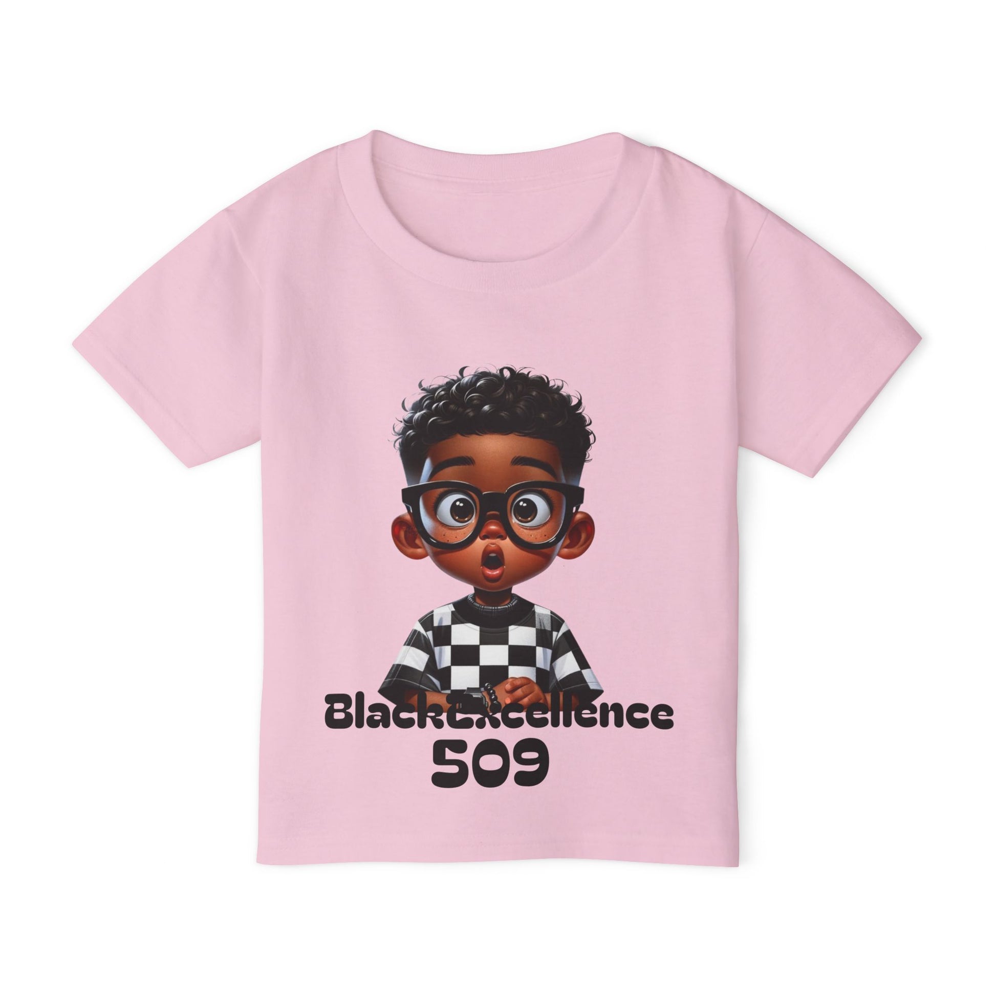 Toddler T-Shirt — 'Black Excellence 509' Cute Cartoon Boy Graphic