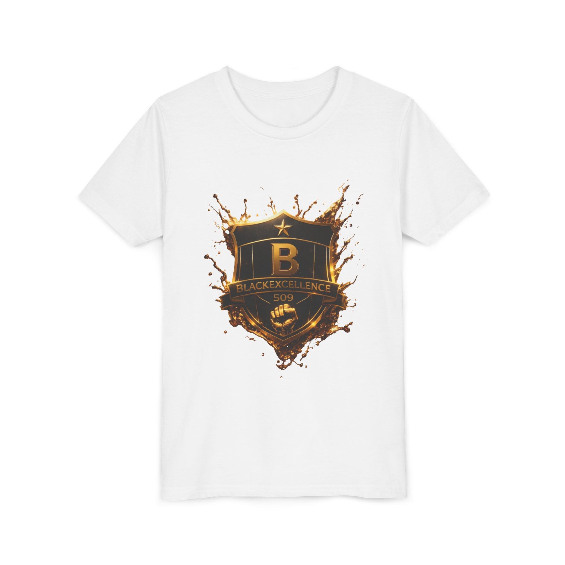 Youth Tee - Blackeyz Defense Gold Shield Graphic