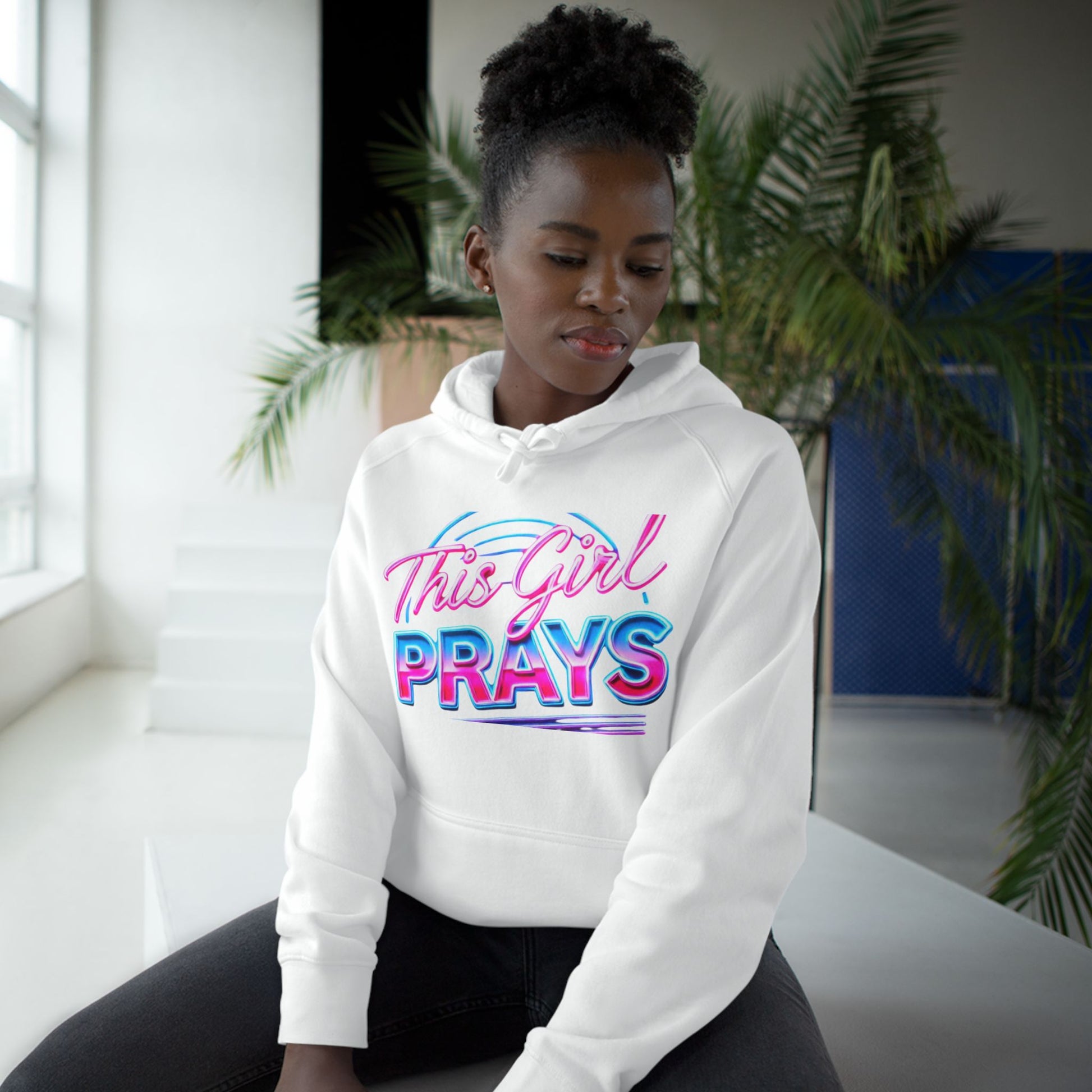 This Girl Prays Hoodie — Women's Faith Graphic Hoodie