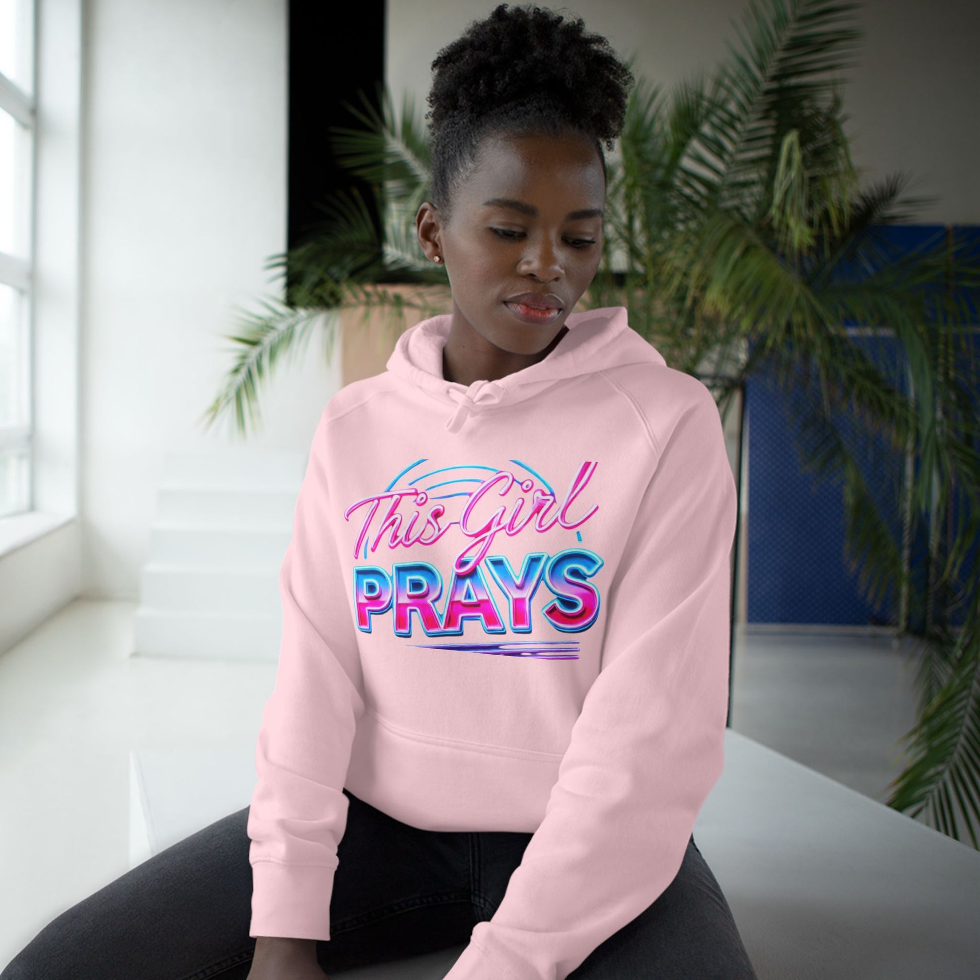 This Girl Prays Hoodie — Women's Faith Graphic Hoodie