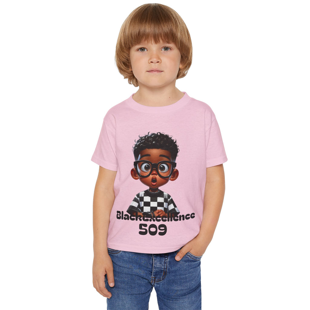 Toddler T-Shirt — 'Black Excellence 509' Cute Cartoon Boy Graphic