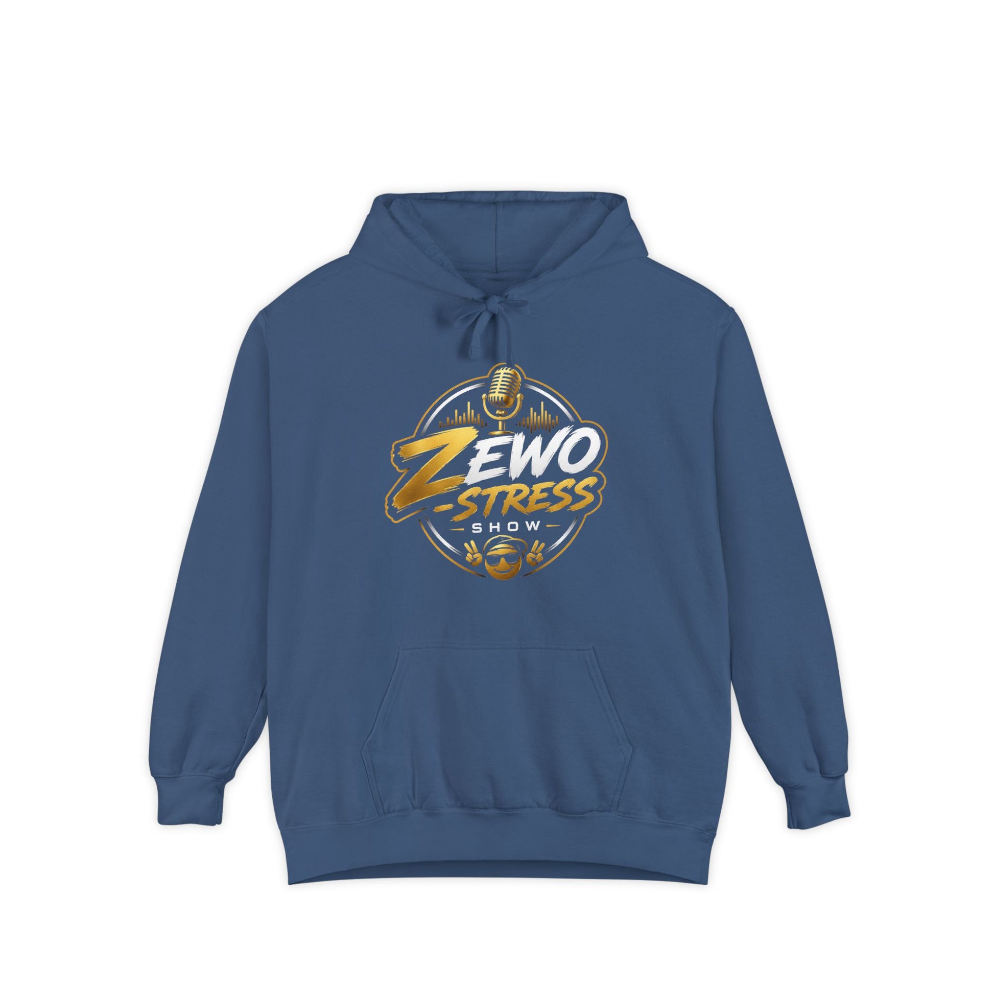 Z-Stress Hoodie — Relaxed Graphic Pullover with Gold Zen Design