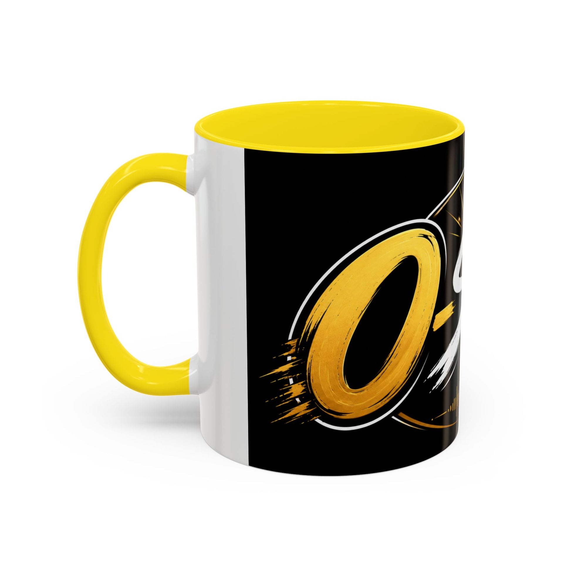 Accent Coffee Mug — '2-Stream Show' Black & Gold Podcast Logo Coffee Mug (11/15 oz)