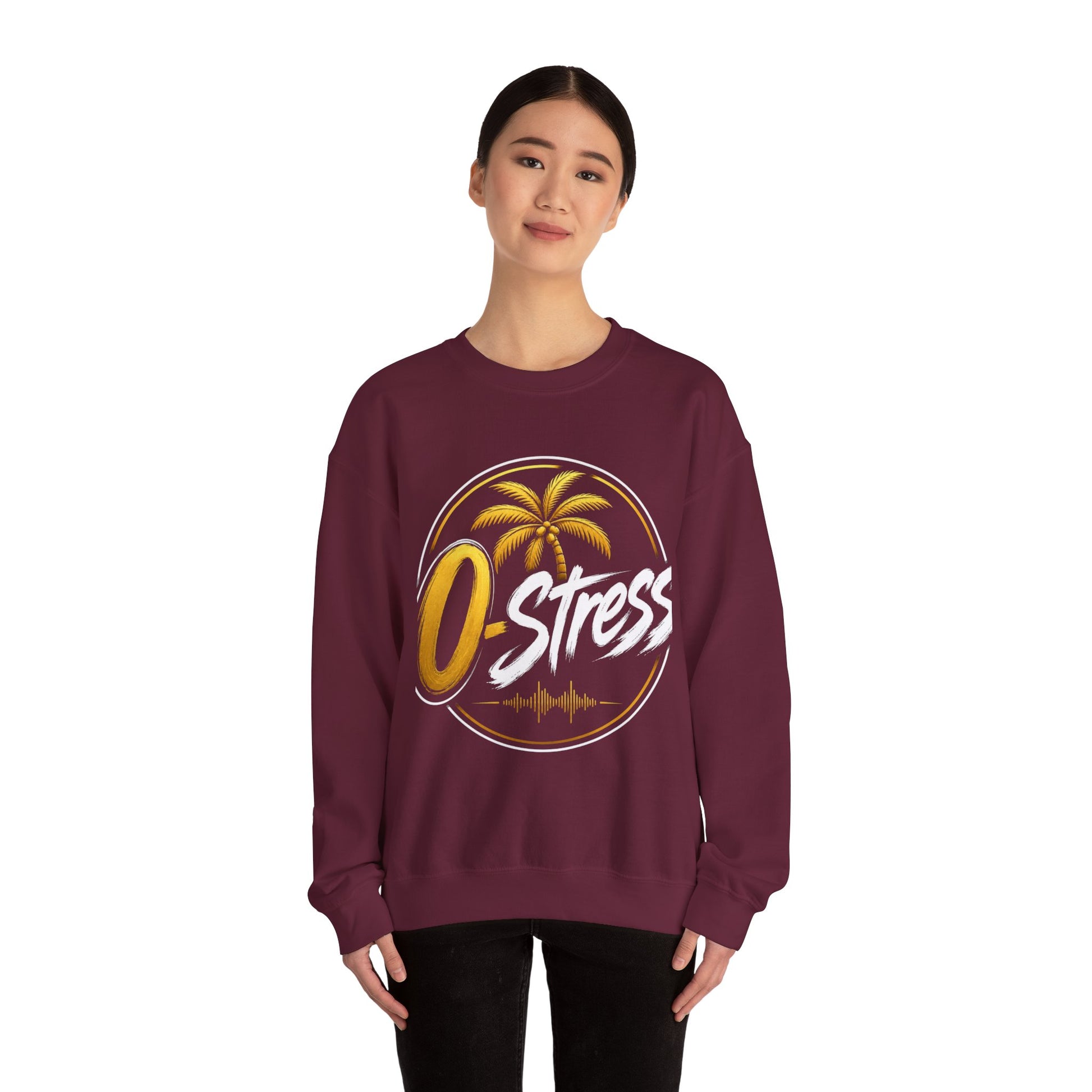 Palm Sunset Crewneck Sweatshirt — Gold Palm Circle Graphic