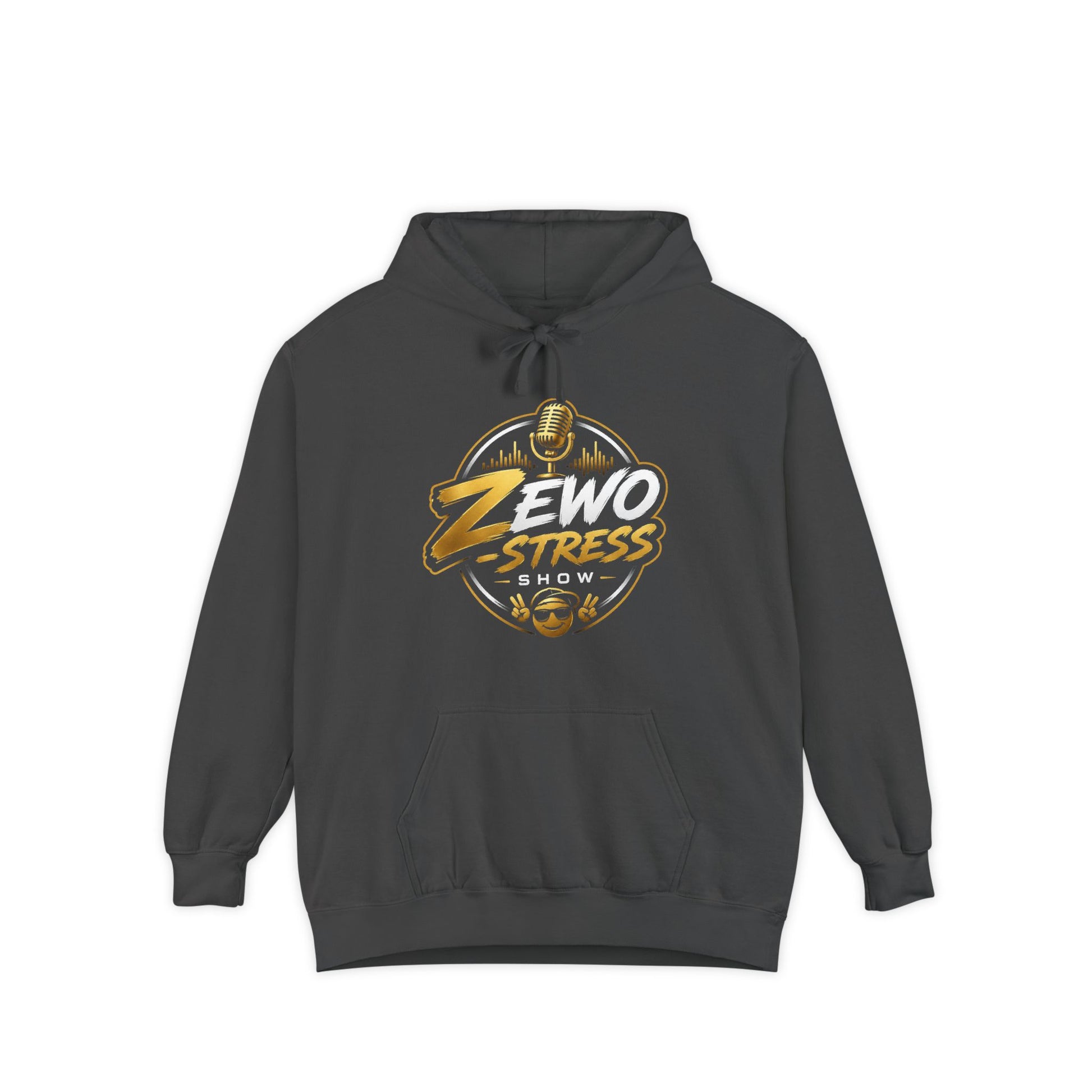 Z-Stress Hoodie — Relaxed Graphic Pullover with Gold Zen Design