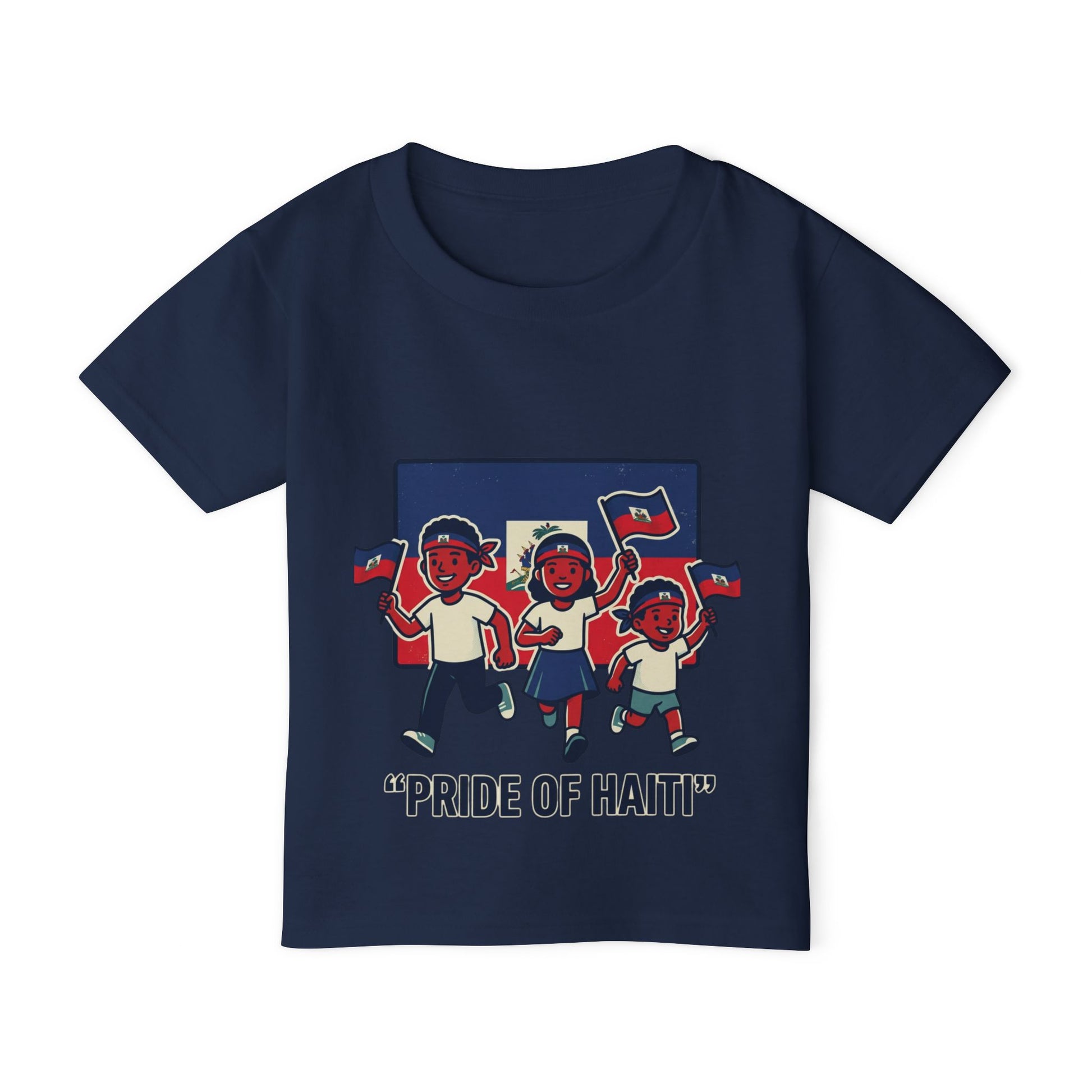 Toddler T-Shirt — “Pride of Haiti” Kids Graphic Tee (Patriotic Haiti Flag Design)