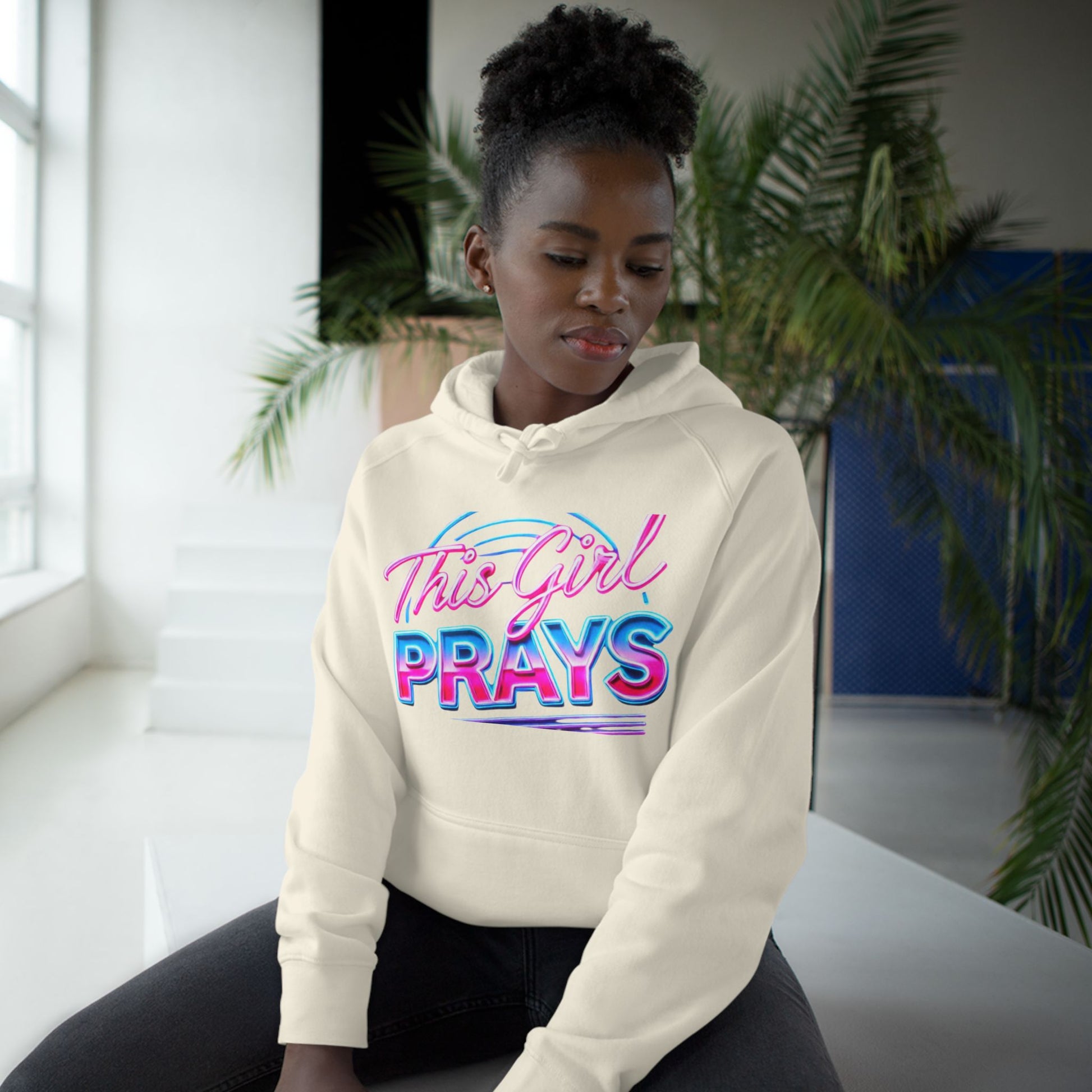 This Girl Prays Hoodie — Women's Faith Graphic Hoodie