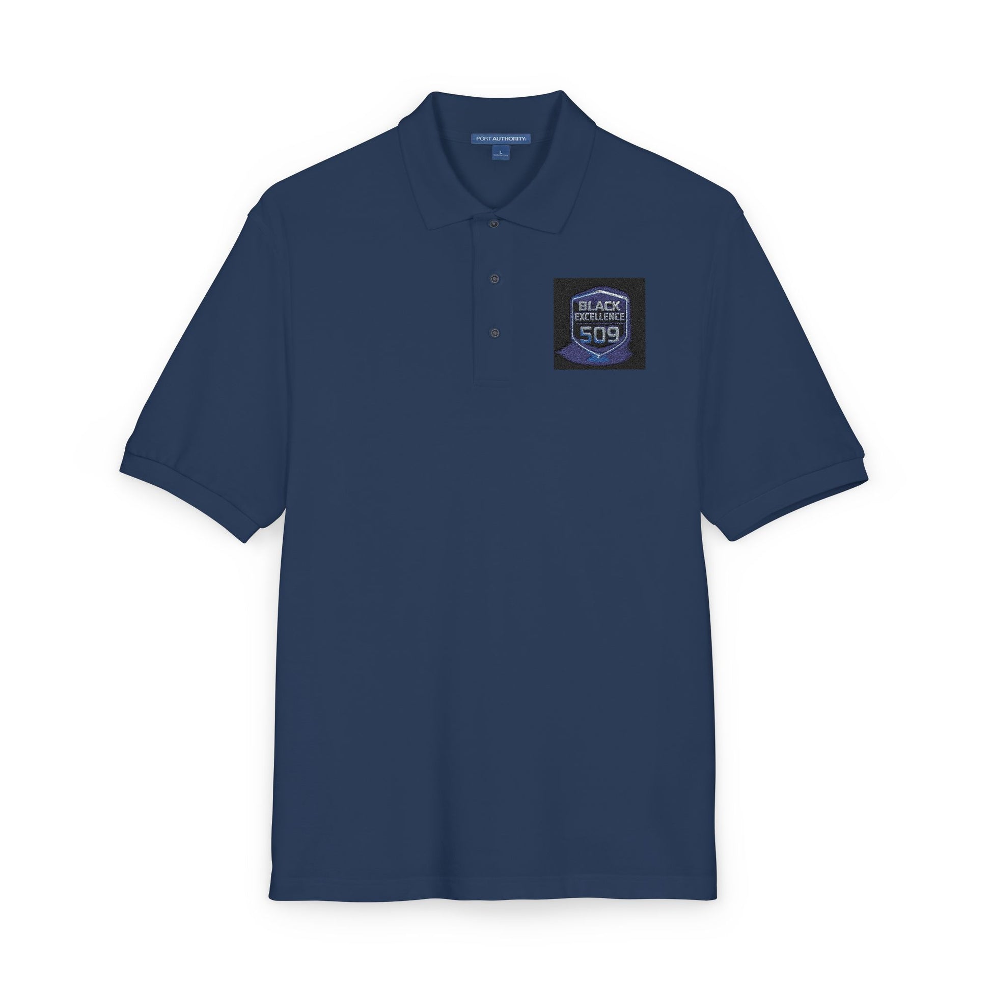 Embroidered 'Stay Weird' Blue Galaxy Polo